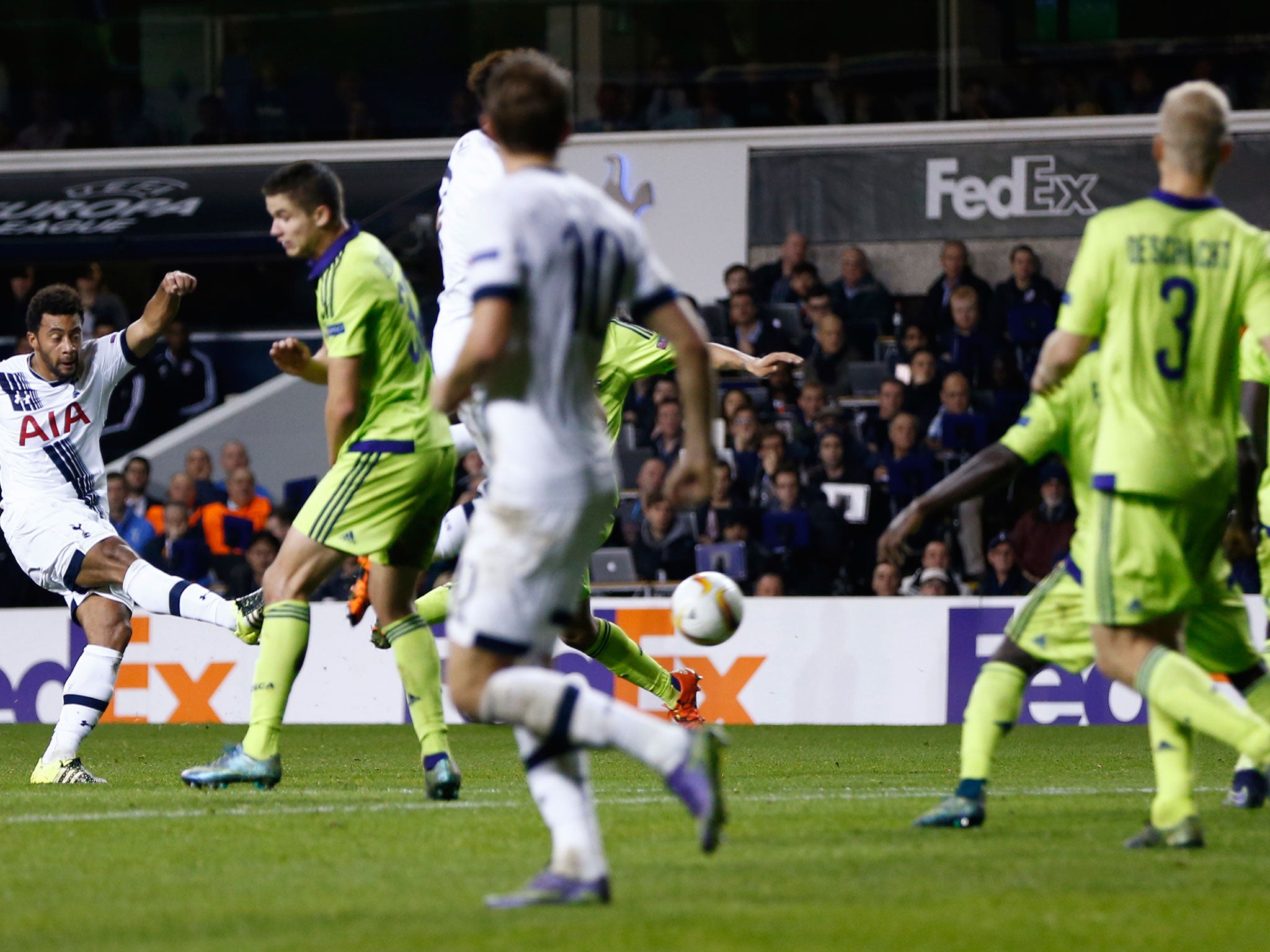 Mouse Dembele fires in from 20 yards to clinch a dramatic victory against Anderlecht