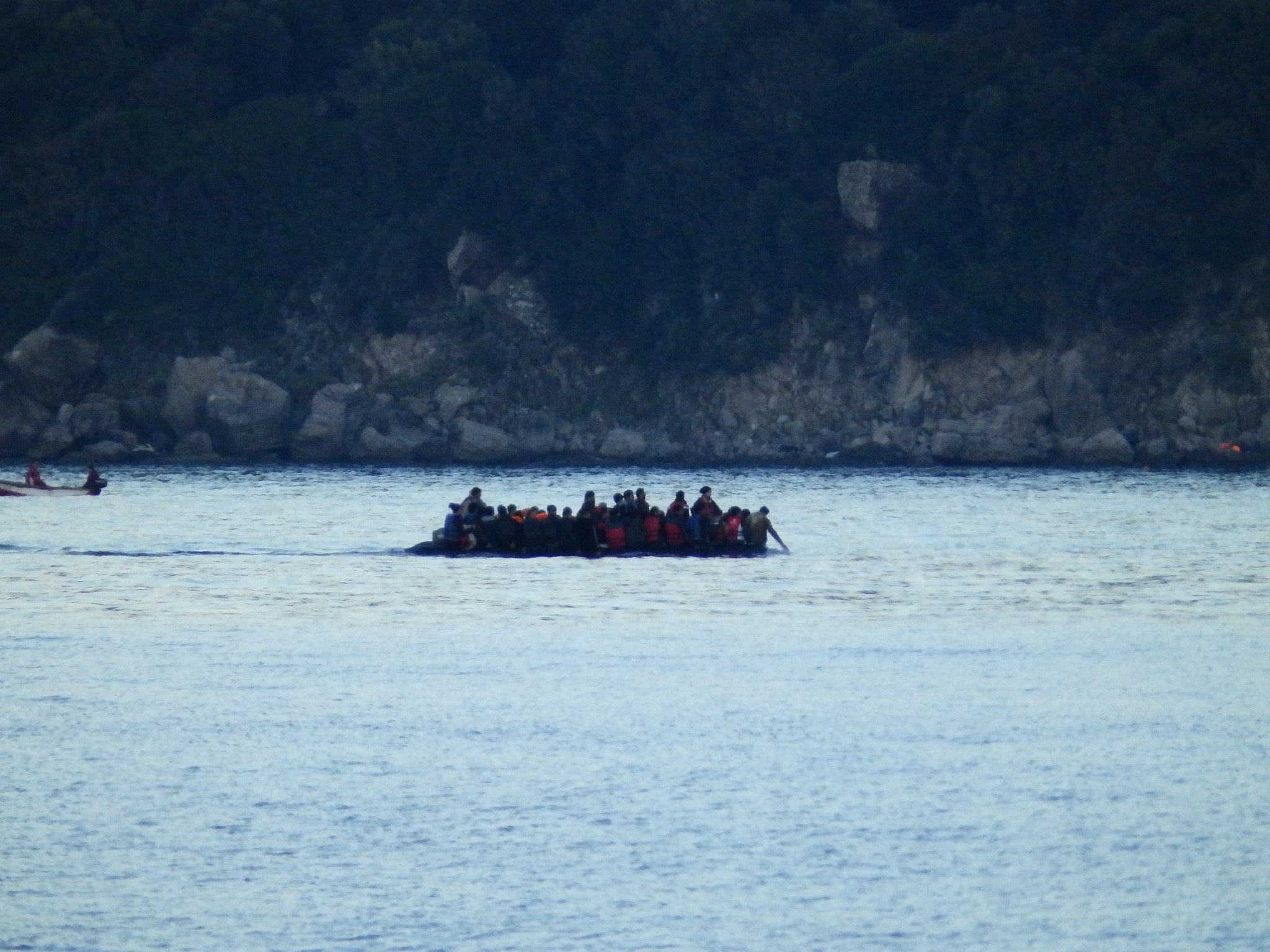 As dozens of refugees were being rescued from one boat, others were coming in just metres away on a beach near Molyvos, Lesbos, on 4 November.