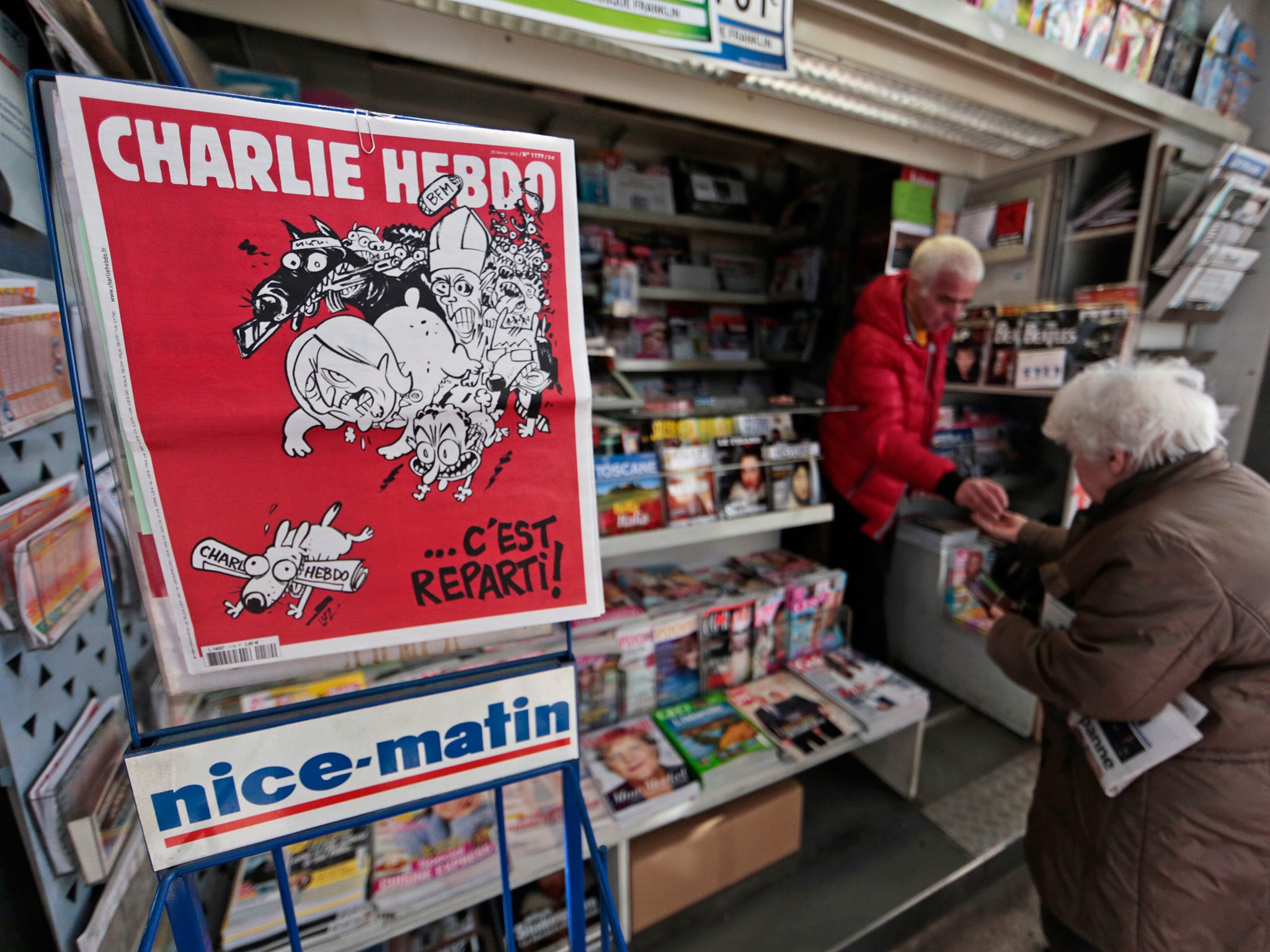 The unnamed man post a message suggesting God should be praised for the terror attack on the French satirical magazine