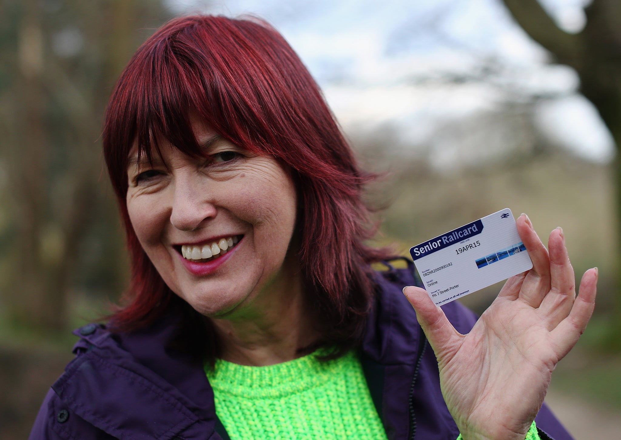 Age appropriate: Janet Street-Porter poses with a senior railcard