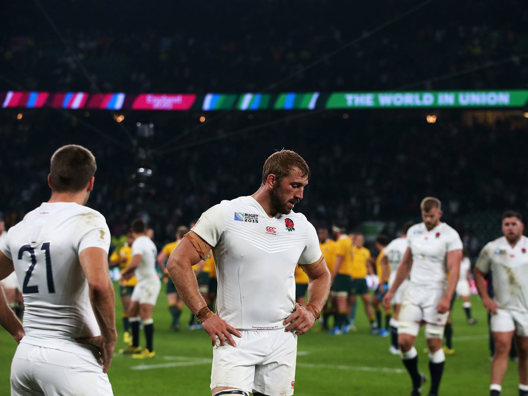 England captain Chris Robshaw looks downbeat after World Cup elimination