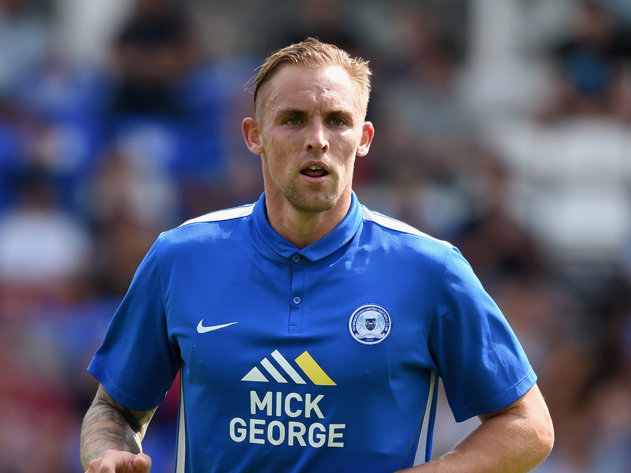 Collison in action for Peterborough United, his current club, during the most recent pre-season