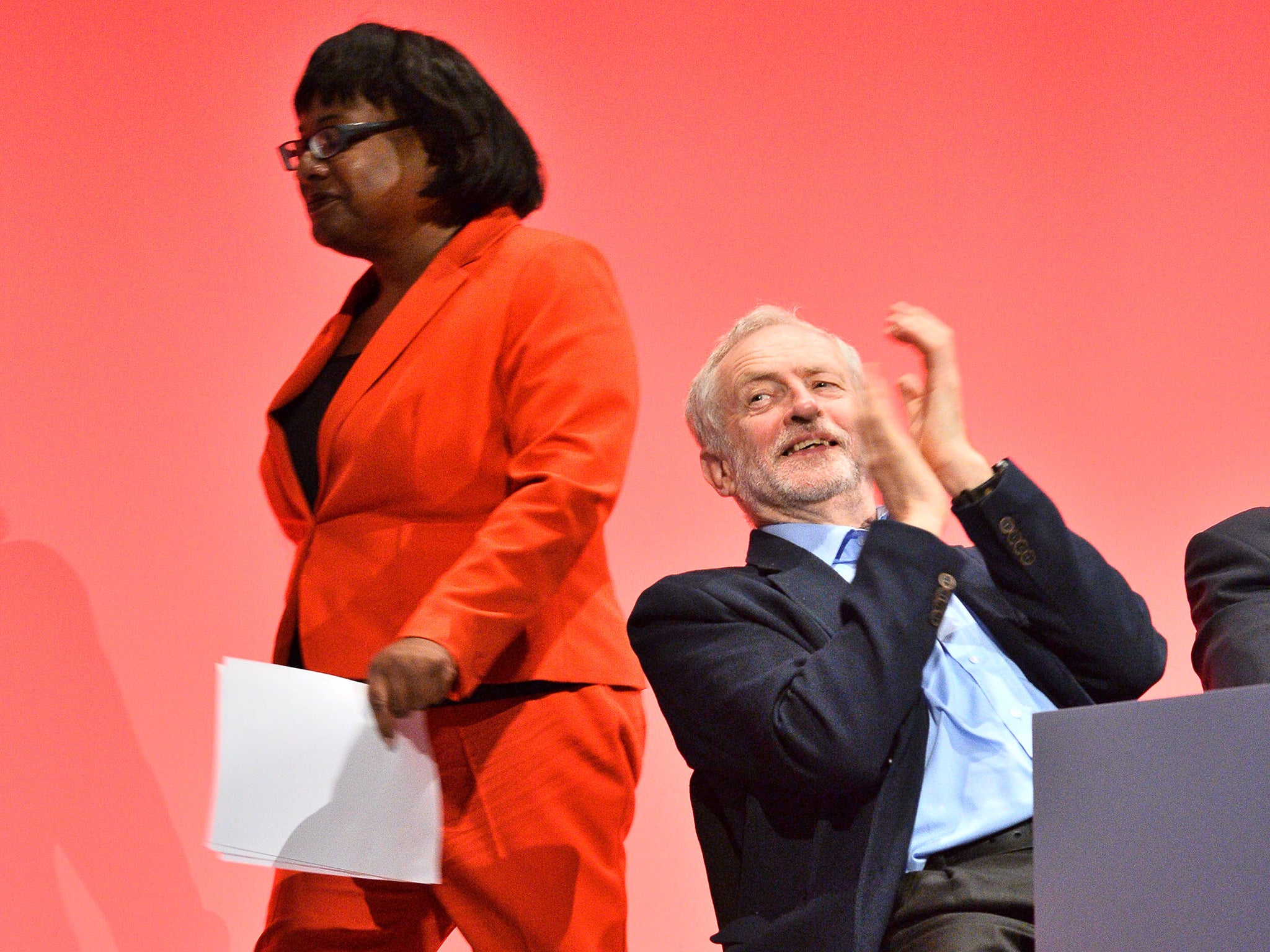 Jeremy Corbyn with Diane Abbott, who is accused of ‘making stuff up’ about defence