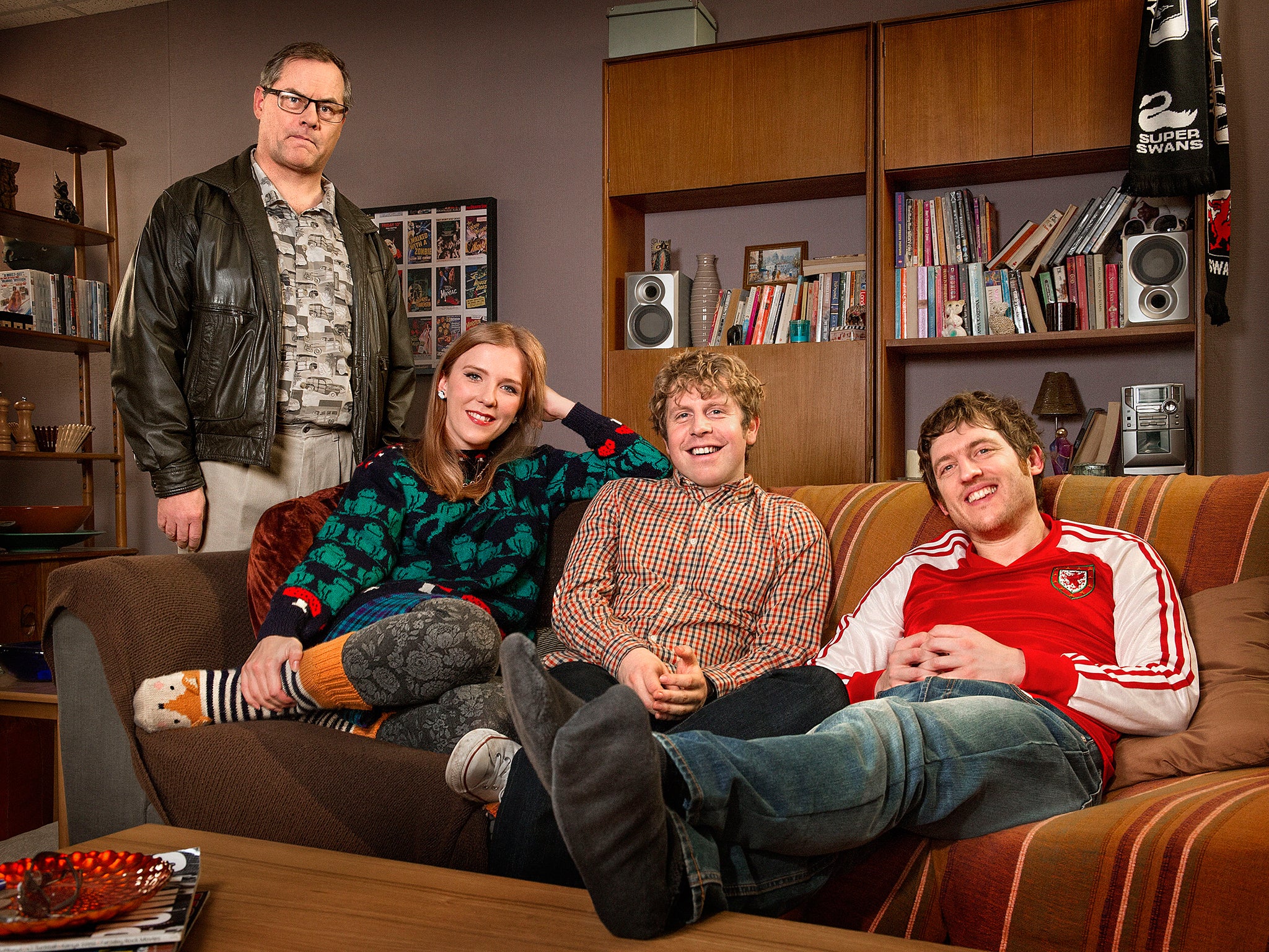 On the set of his new sitcom, ‘Josh’, with Jack Dee, Beattie Edmondson and Elis James