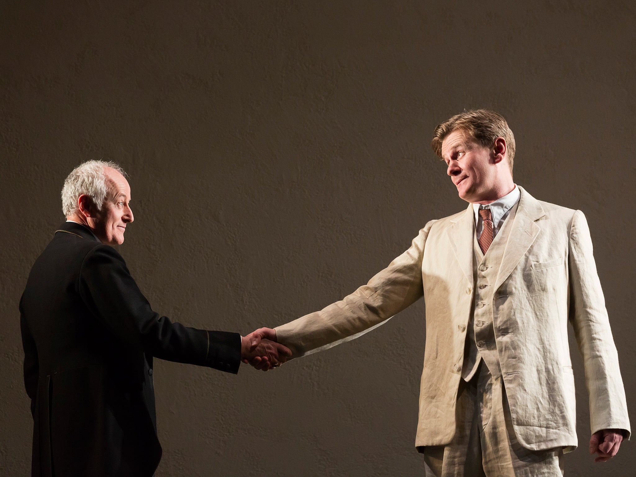 Gerrard McArthur (left, as Lord Charles Cantilupe) and Charles Edwards (as Henry Trebell) in the play ‘Waste’