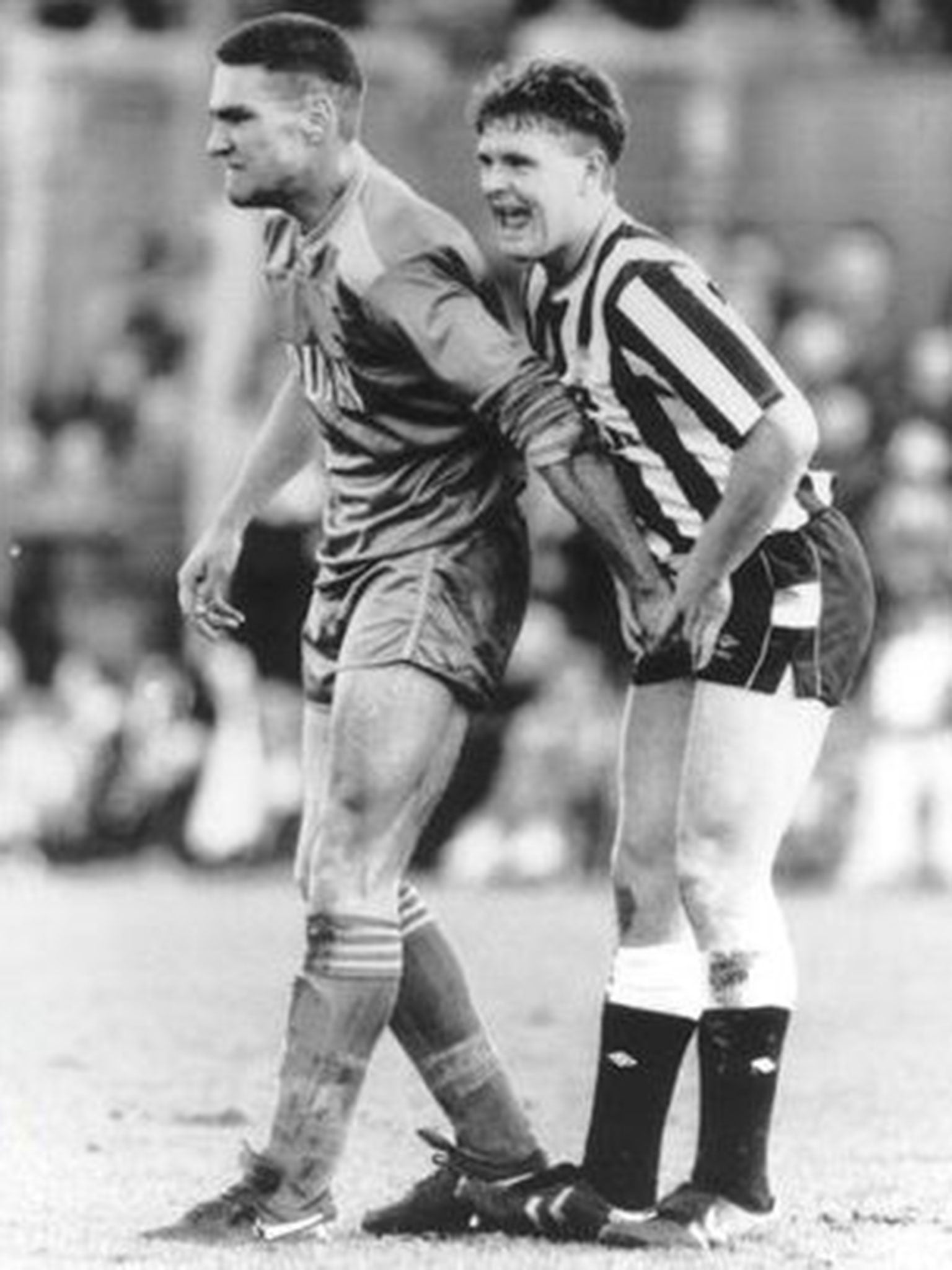 The famous incident between Vinnie Jones and Paul Gascoigne