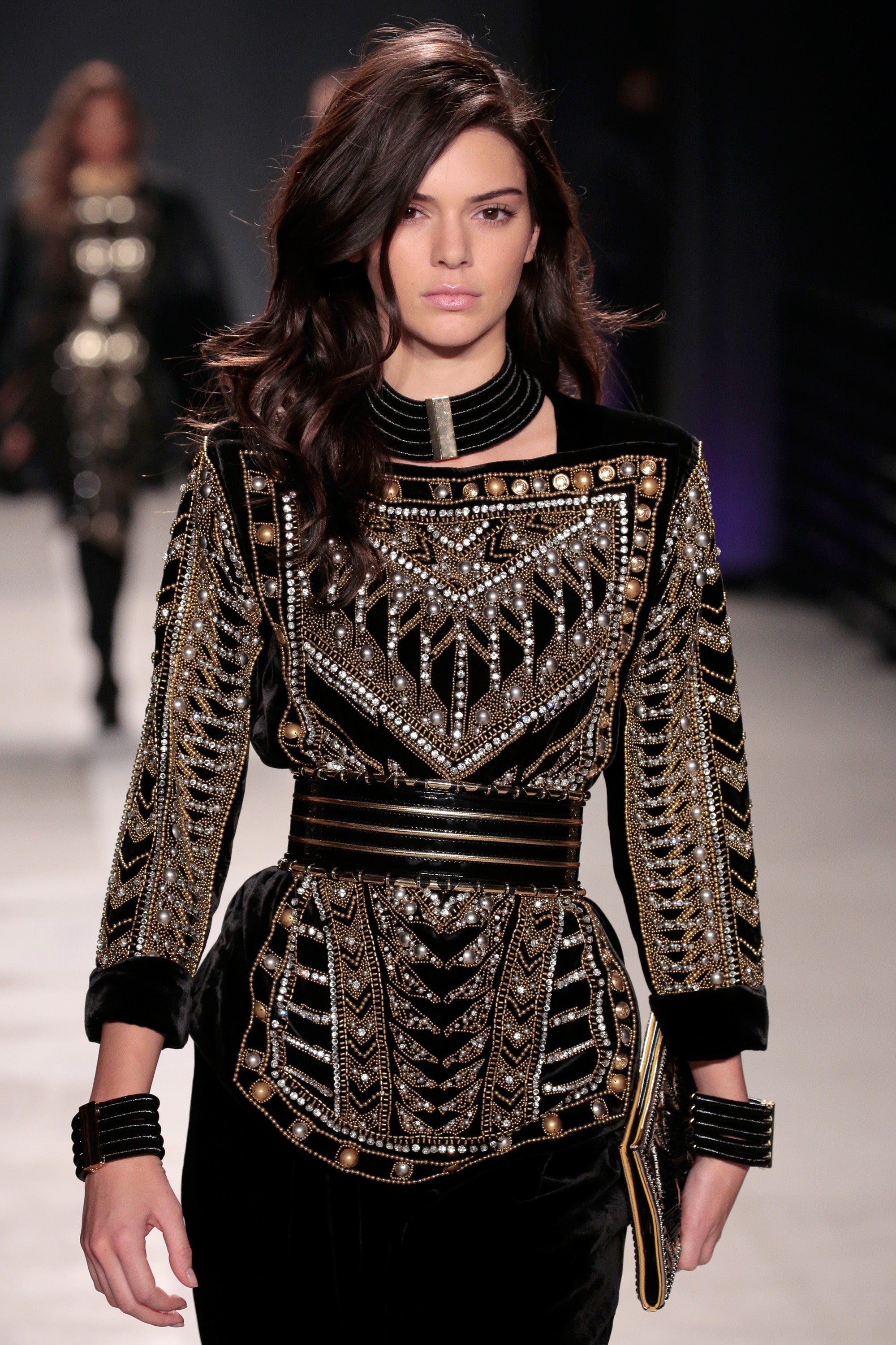 Kendall Jenner in the catwalk of Balmain x H&amp;M