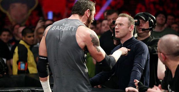 Barrett taunts Rooney by poking a finger at him