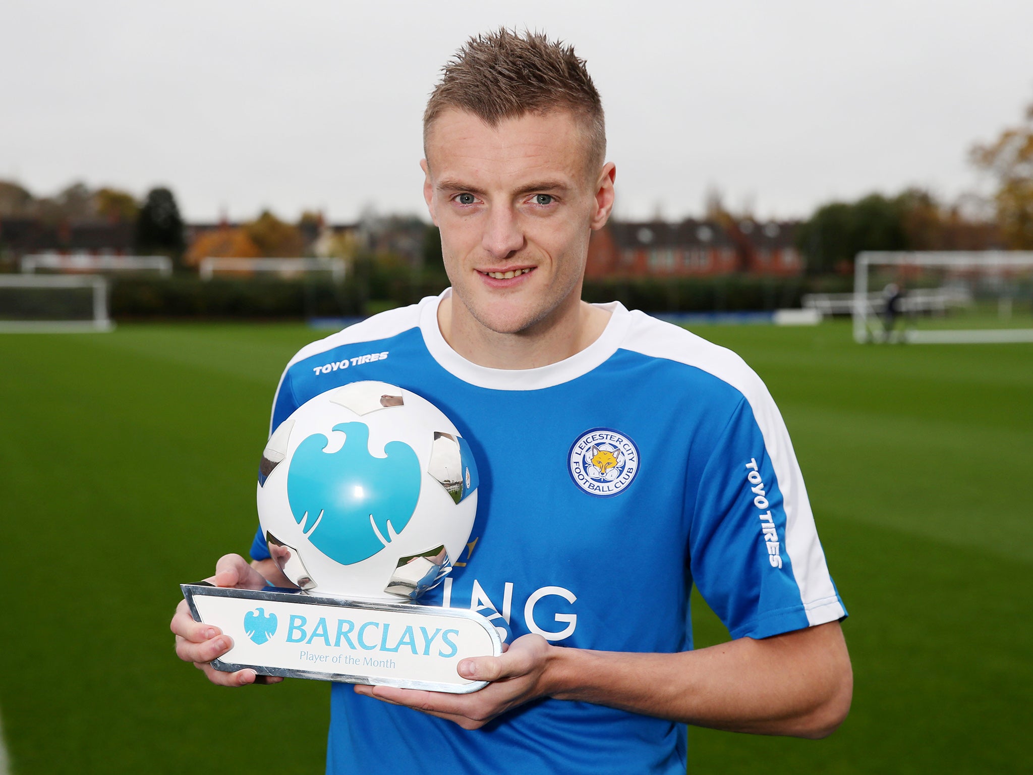 &#13;
Vardy picked up the Premier League's Player of the Month award for October&#13;