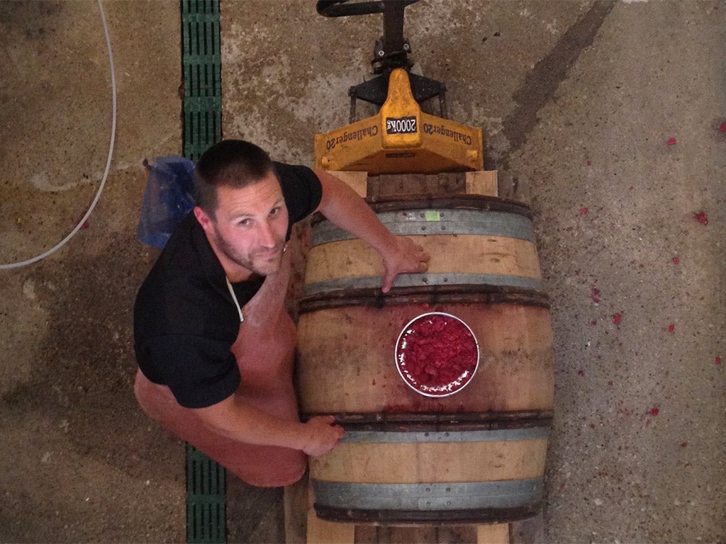 Matt Clarke at Hawkshead Brewery brews a batch of raspberry barrel-aged sour