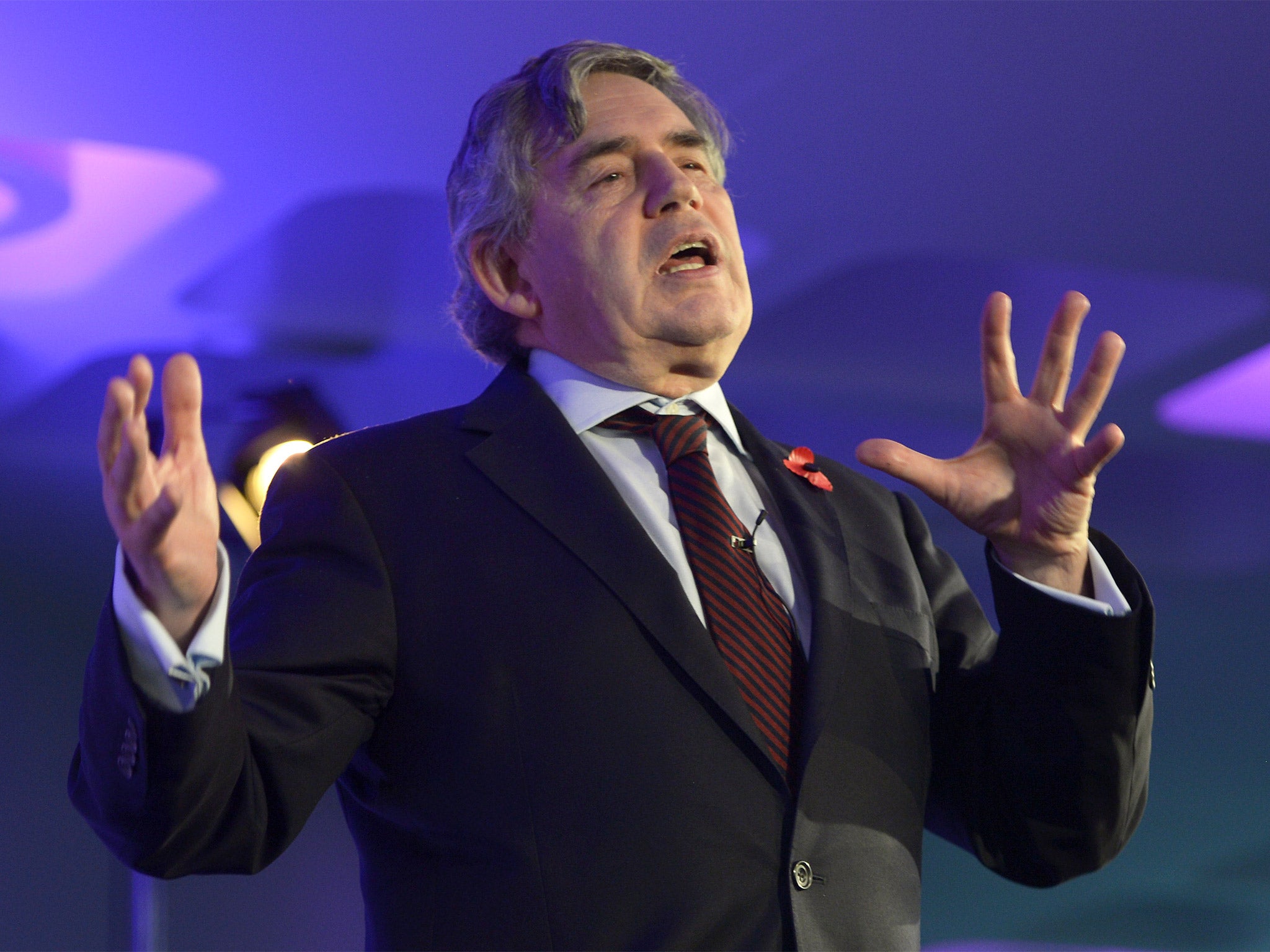 Gordon Brown delivers a speech to the Child Poverty Action Group on tax credits in London on Wednesday