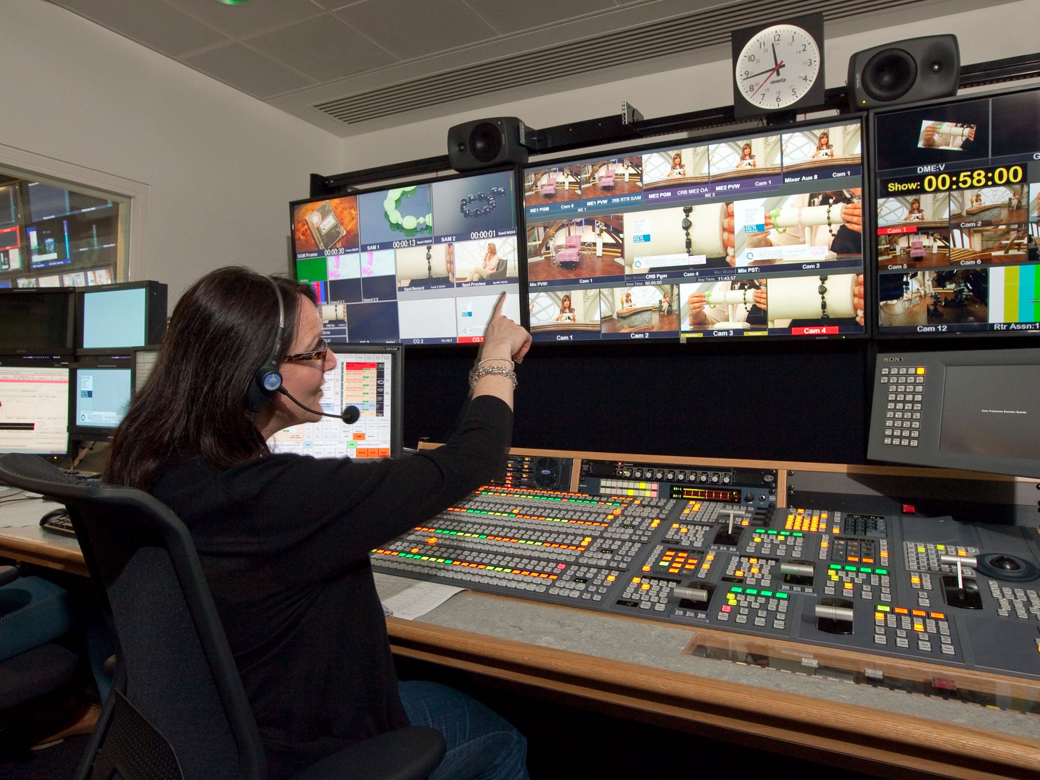 Presenters have to follow instructions from the programme's director in the control room