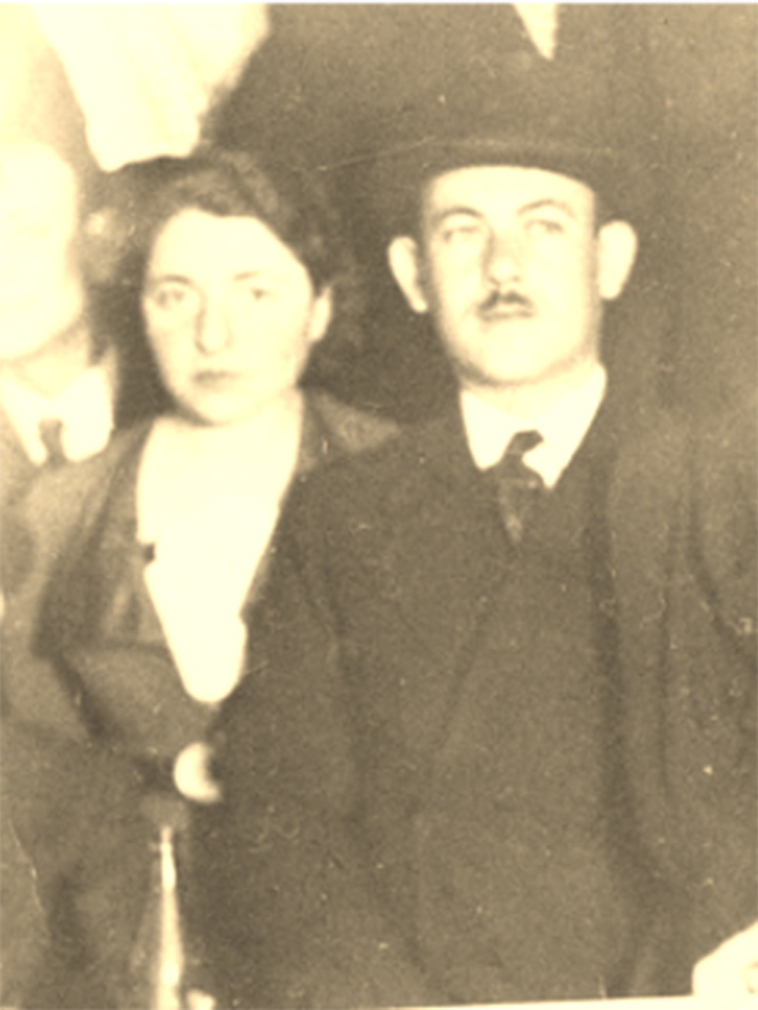 Fela and Shmuel (later, Sam) Herling at a festive occasion, Poland, c. 1930s