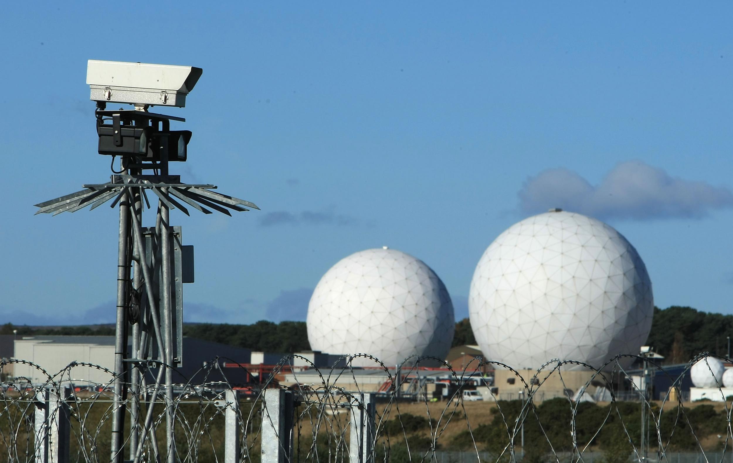 The 'golf balls' of RAF Menwith Hill, which are believed to be used to listen in on communications by GCHQ and the NSA