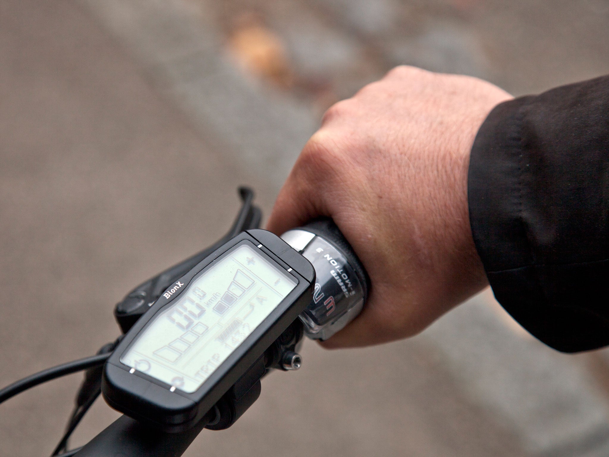 The bike can be ridden without the battery, or the middle-aged athlete can opt for a work-out