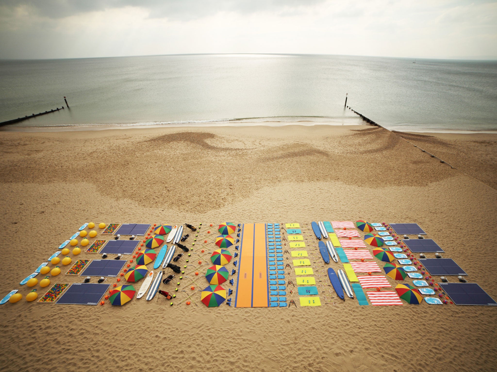 Aerial view of Harmony of the Seas' sports equipment