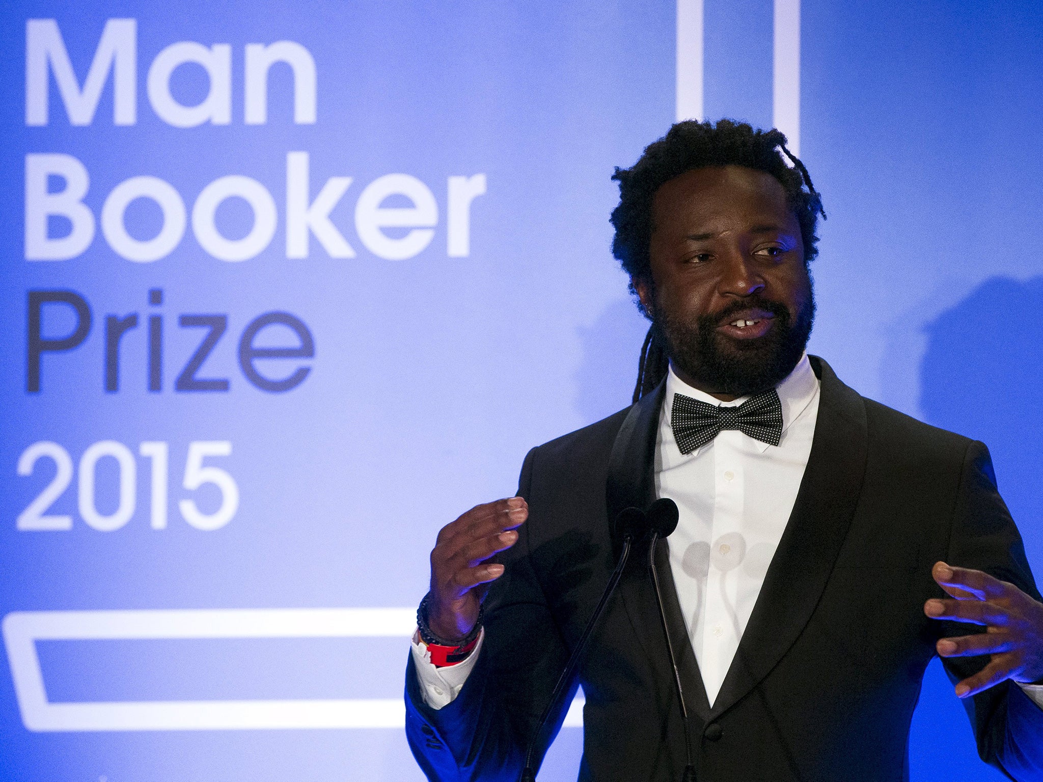 Marlon James speaks after winning the Man Booker Prize for Fiction 2015