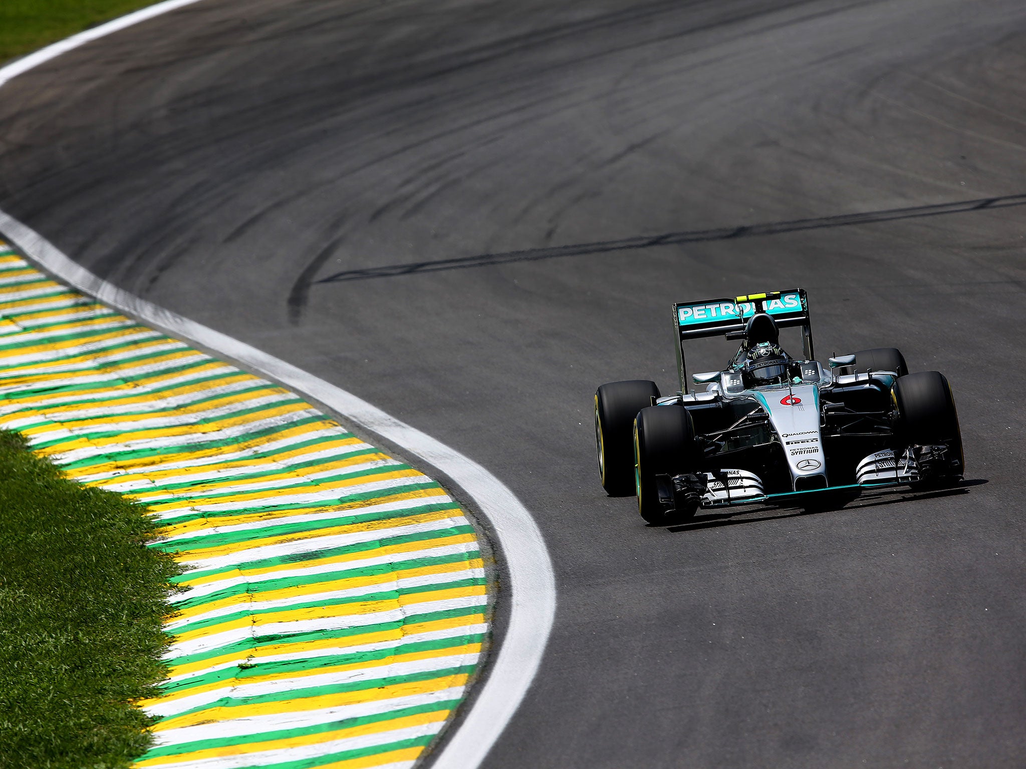 Nico Rosberg beat Lewis Hamilton to pole in Brazil