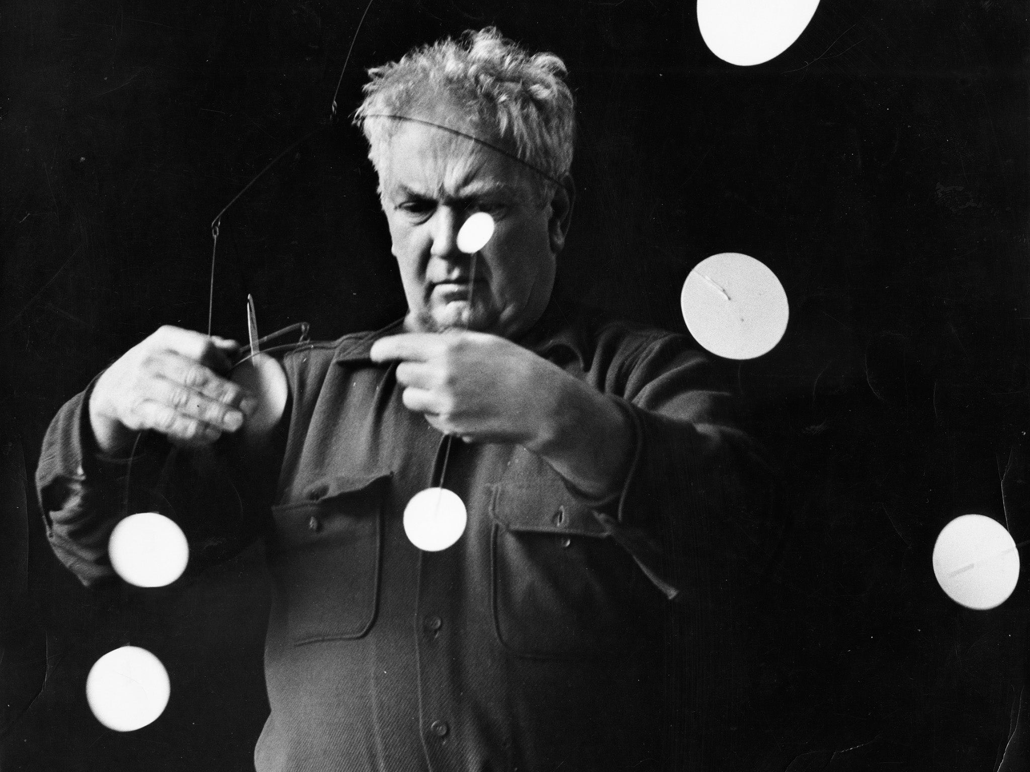 Alexander Calder with snow flurry