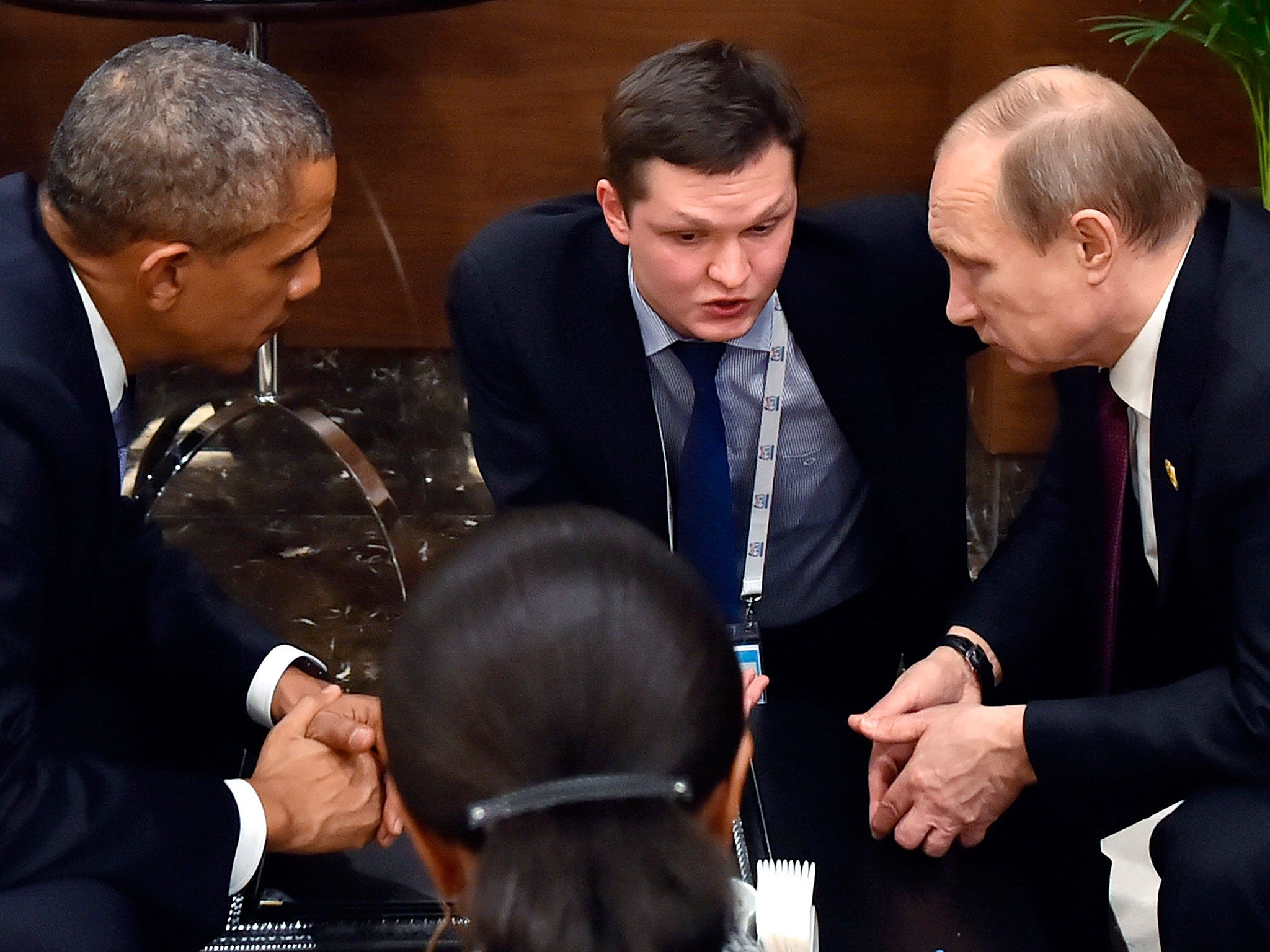 President Obama in conversation with President Putin