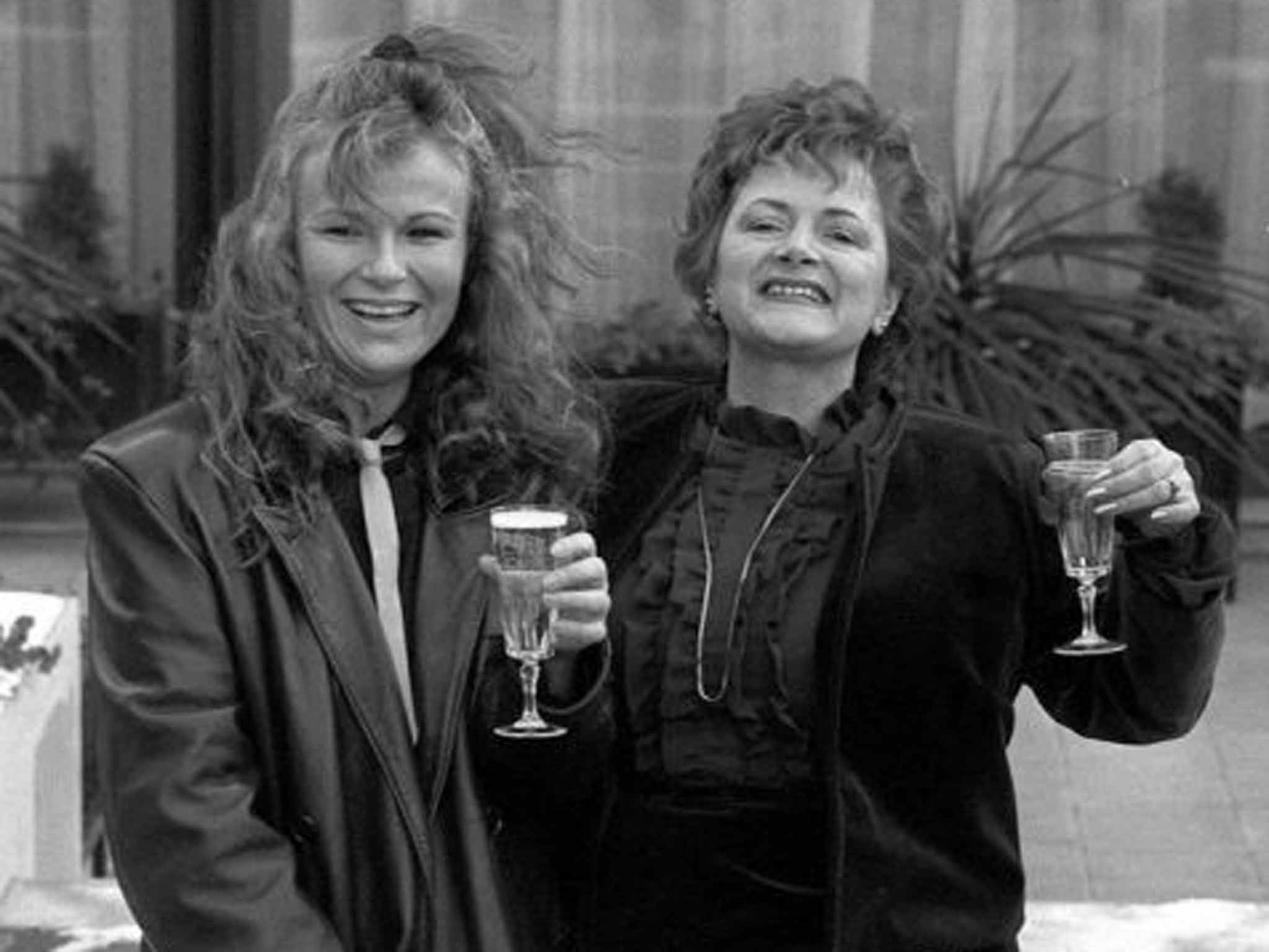 Payne, right, in 1986 with Julie Walters, who played her in the film 'Personal Services'