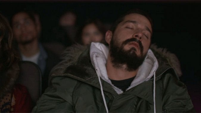 Shia catches some Z's during Transformers 2