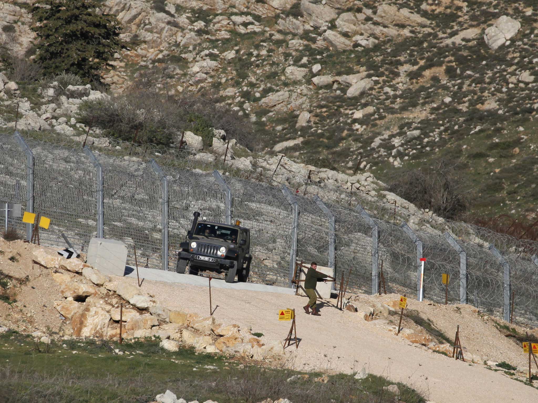 Israeli soldiers along the Golan Heights border