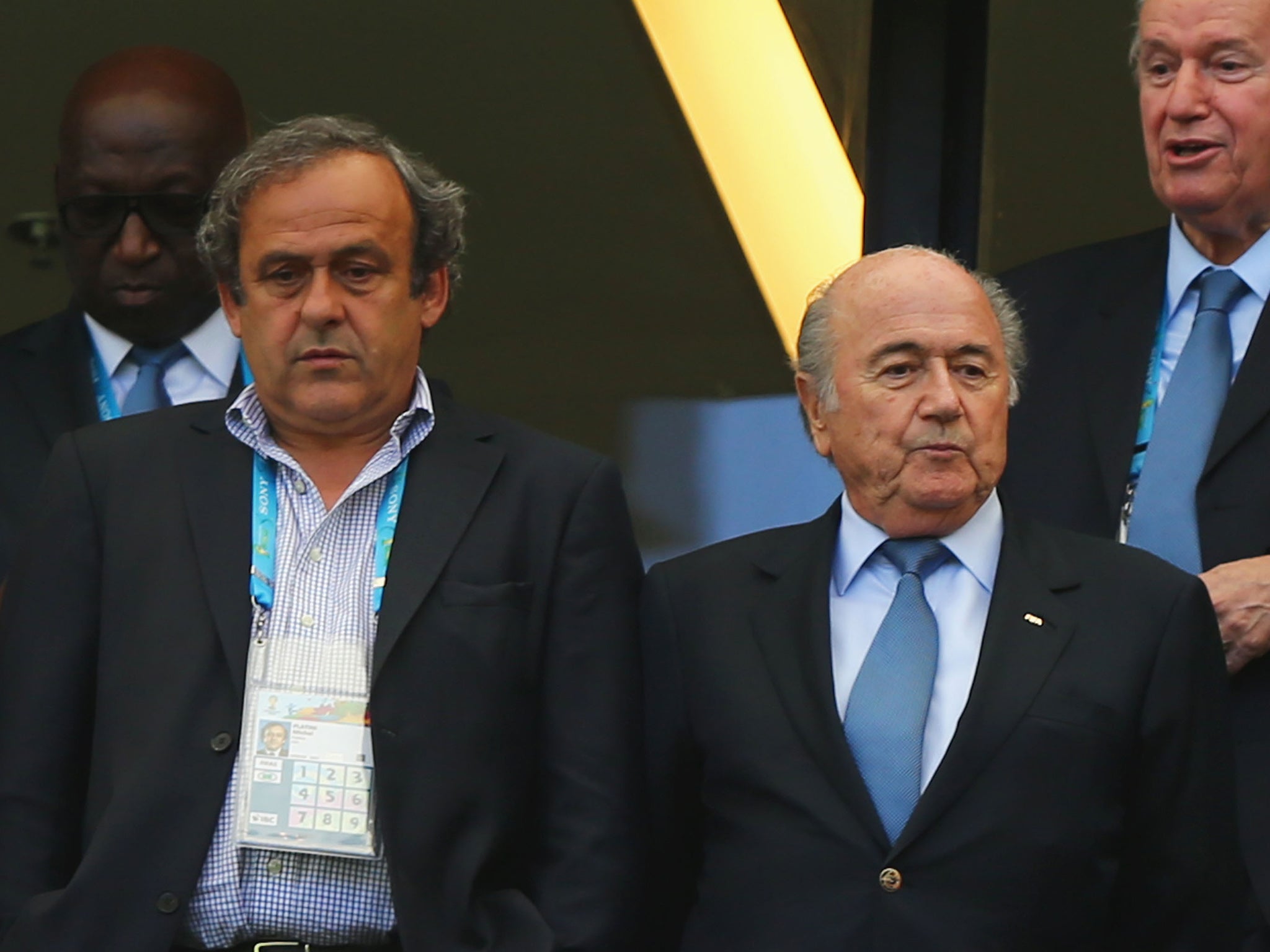 Michel Platini and Sepp Blatter