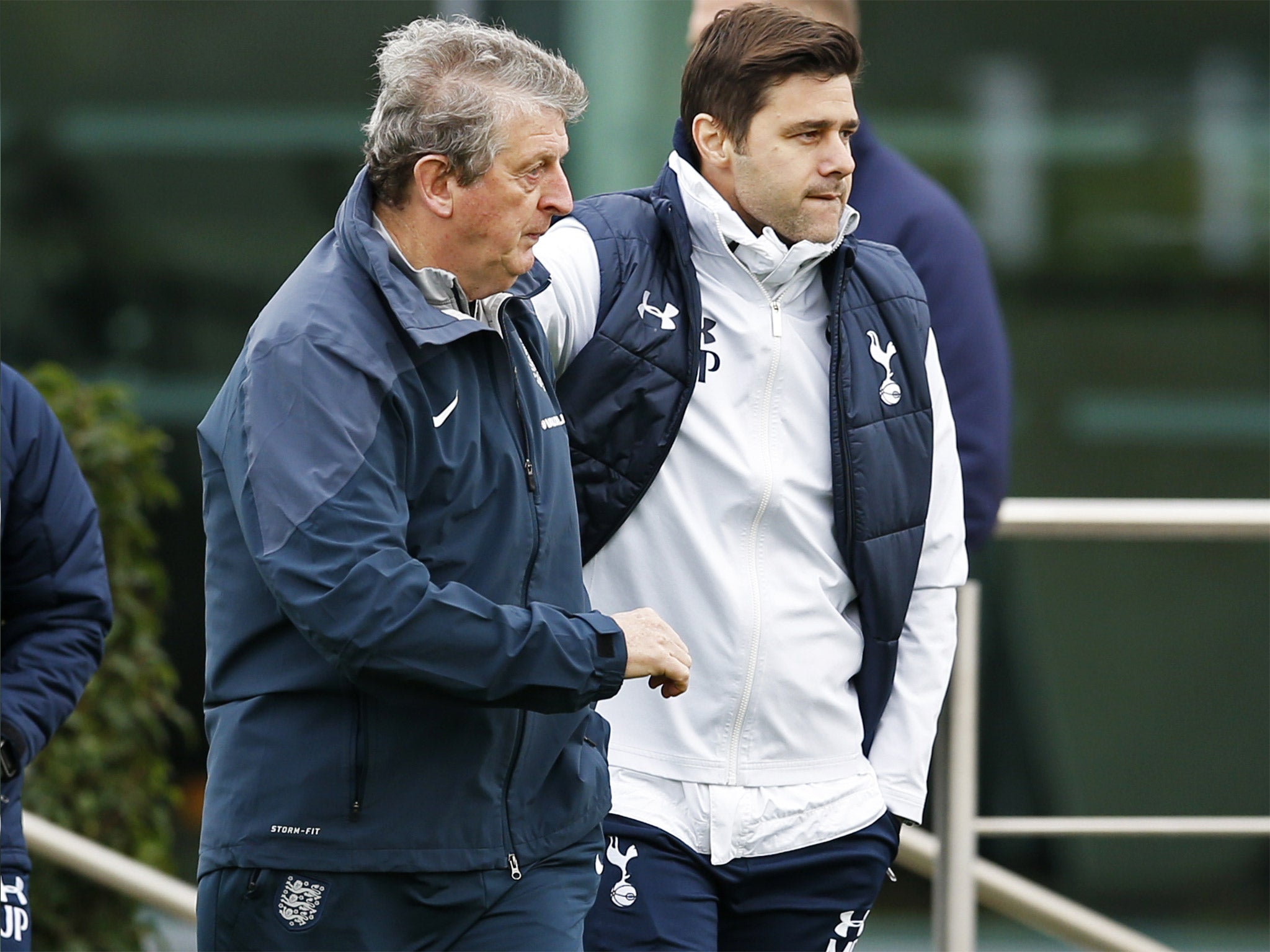 Roy Hodgson with Spurs coach Mauricio Pochettino