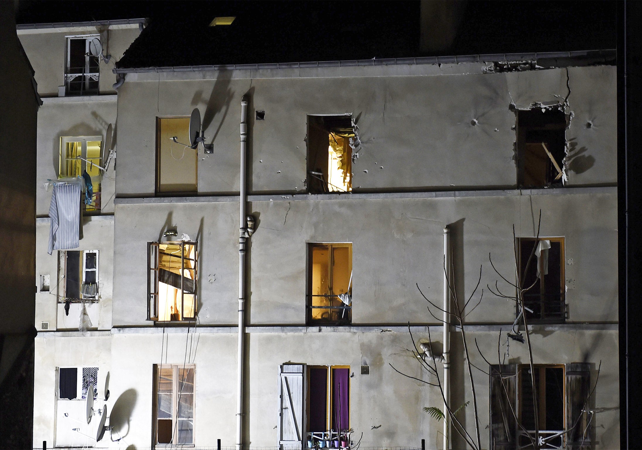 The building in Saint-Denis where French police raided an apartment (Getty)