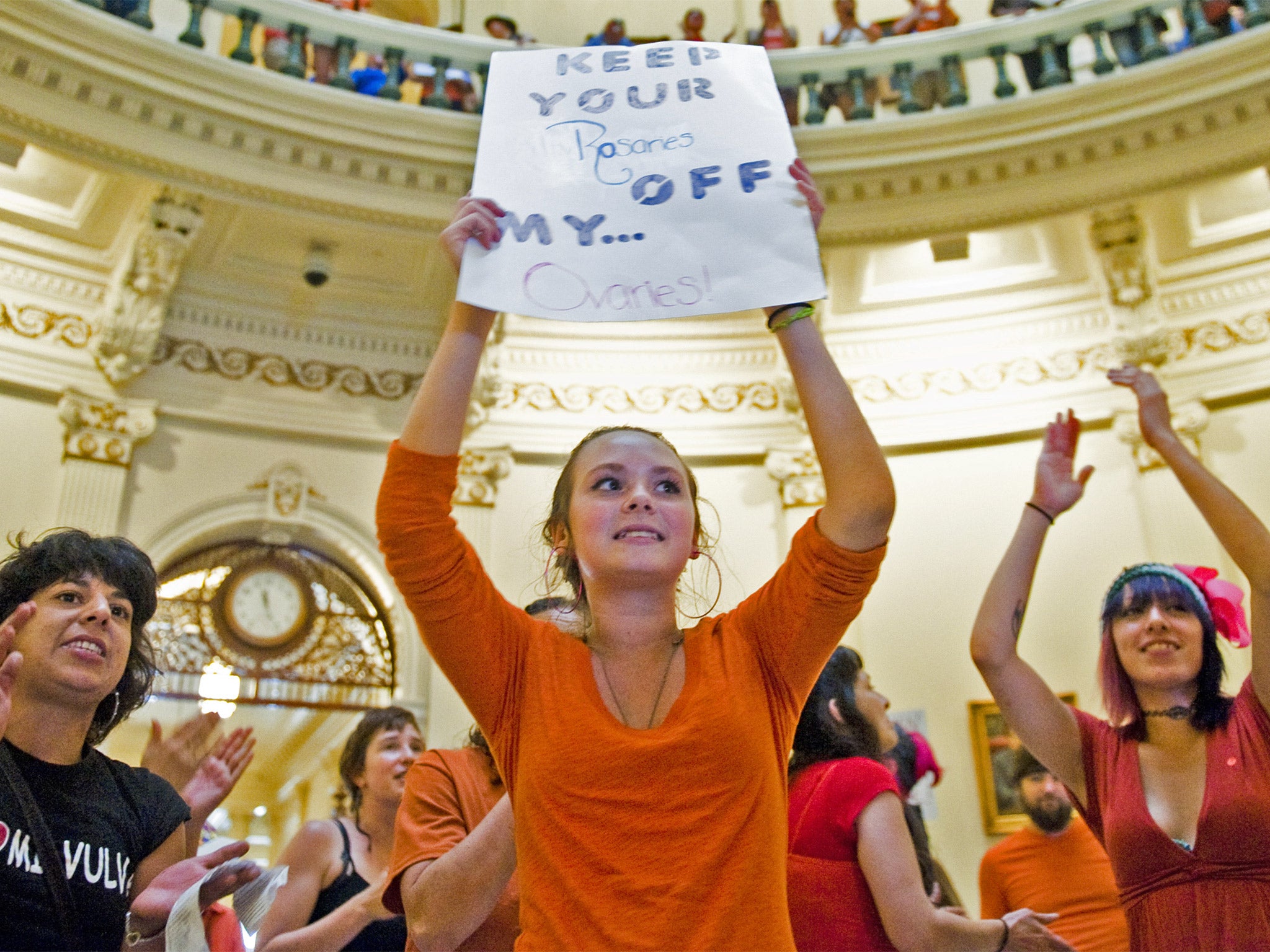 Protestors in Texas say they have a right to choose