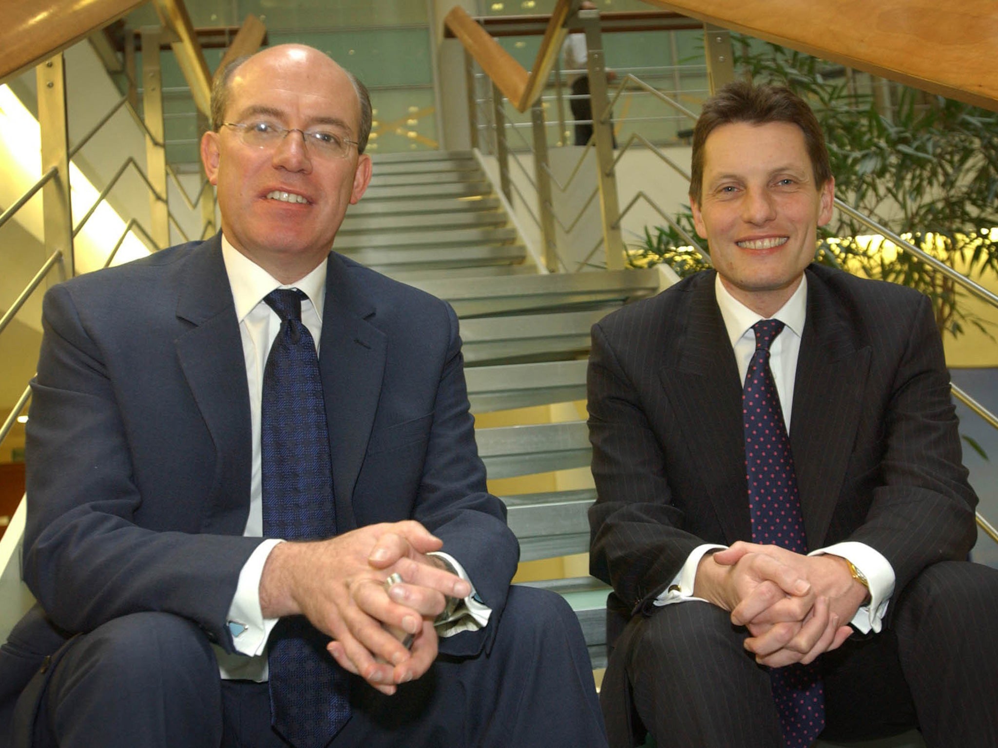 Andy Hornby, right, who has just been hired to run the Restaurant Group, and his old mentor James Crosby