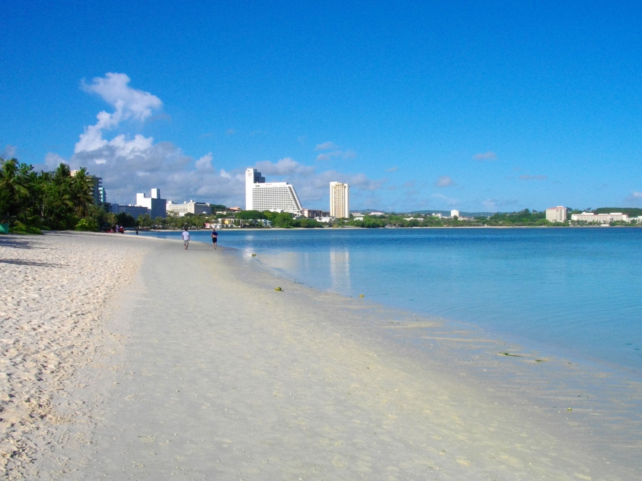 The blue waters of Tumon Beach in Guam