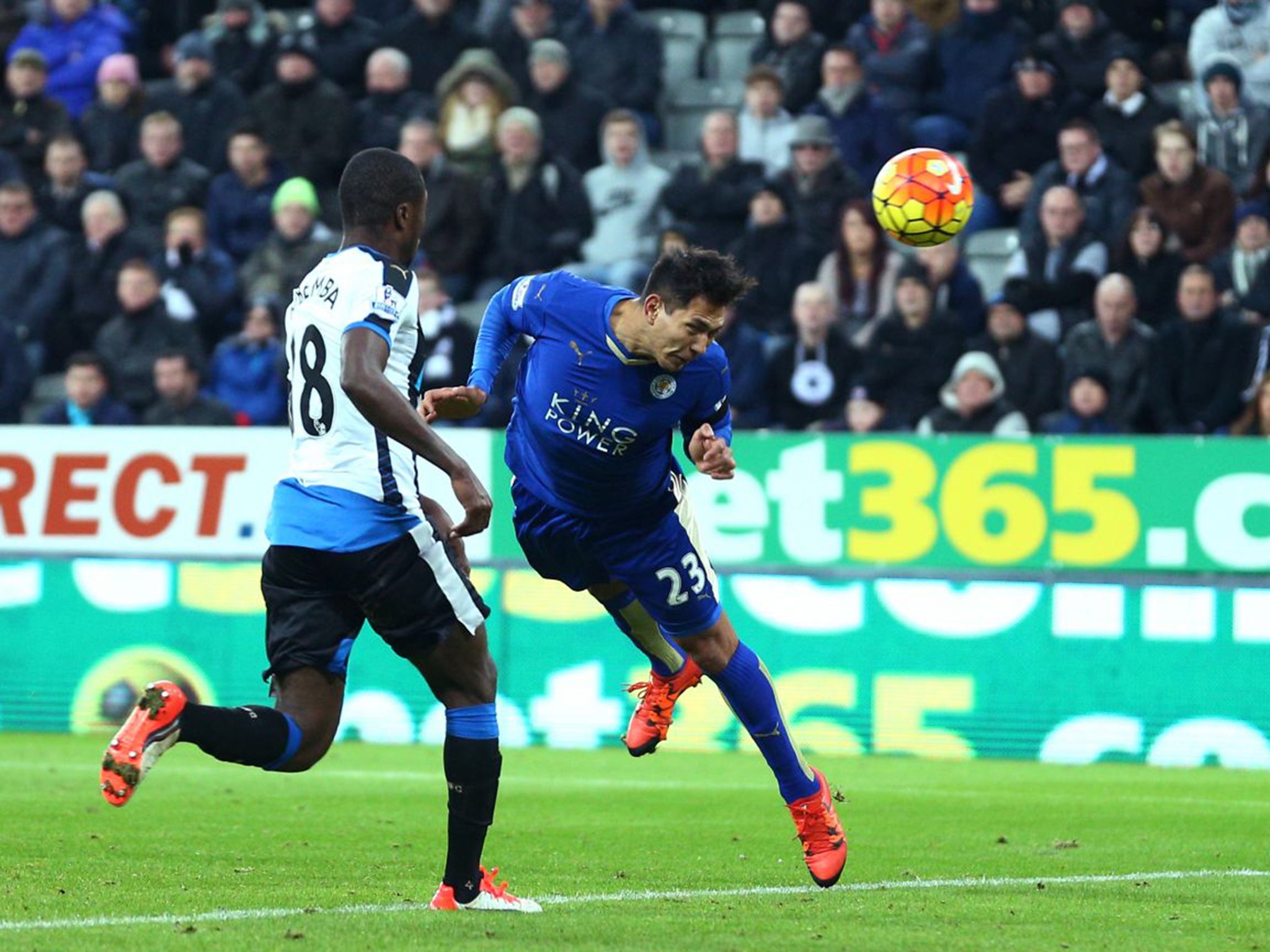 Leonardo Ulloa heads in the second