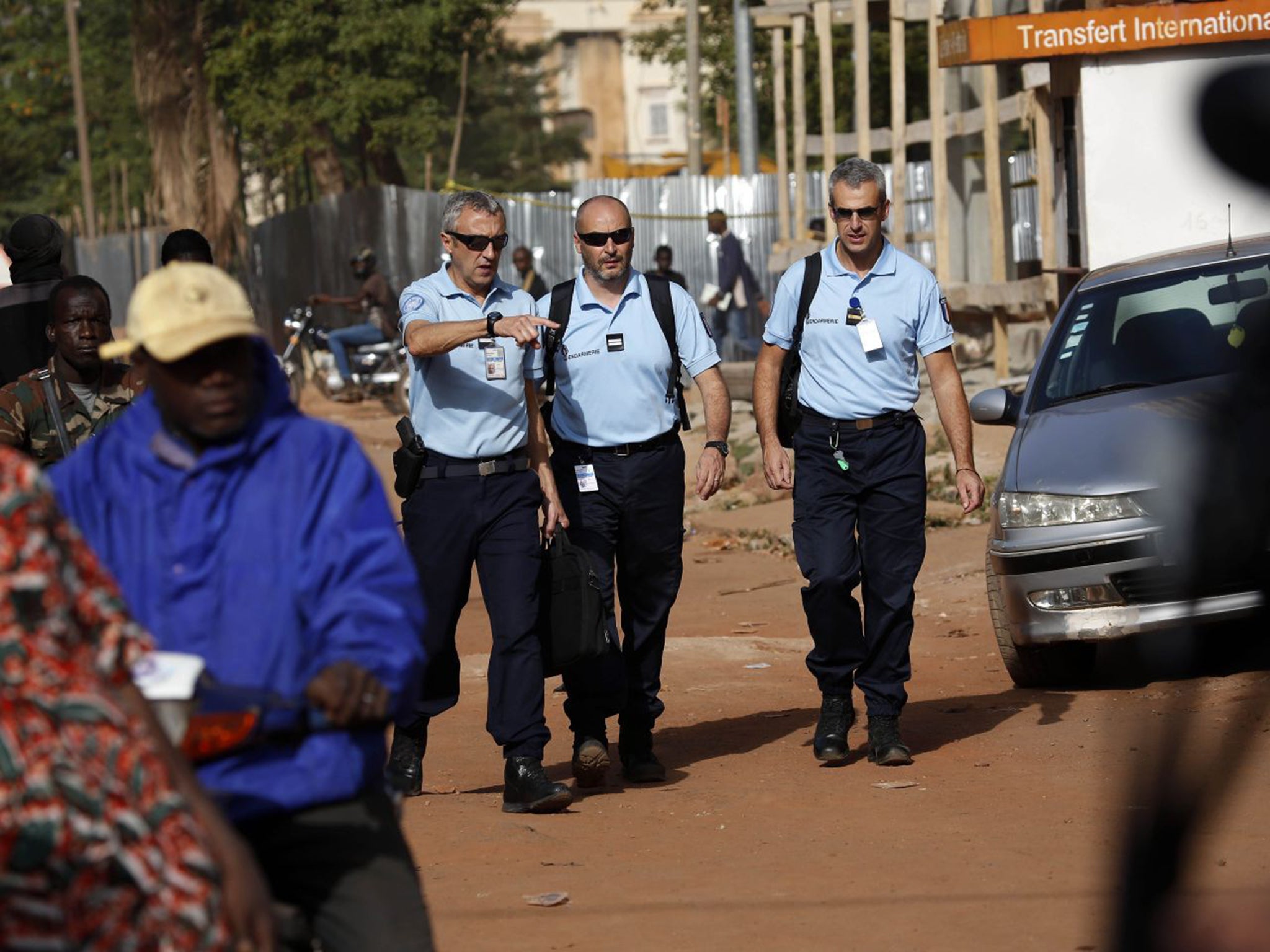 French police on the streets of Bamako