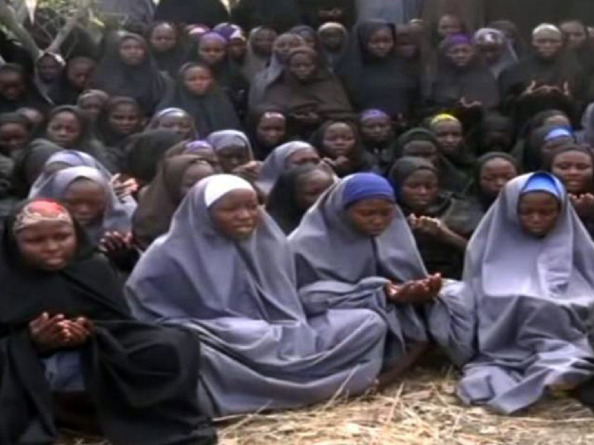 Some of the hundreds of schoolgirls kidnapped by Boko Haram in Nigeria
