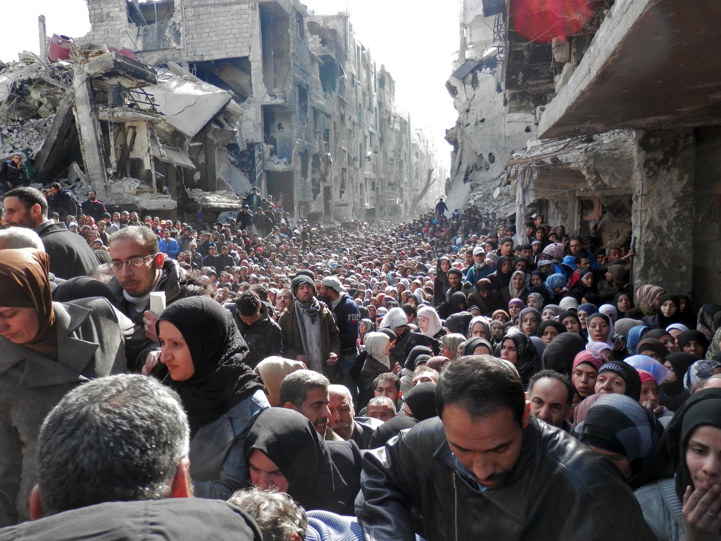 A Damascus refugee camp in 2014