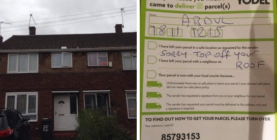 Ajmal Aziz just wanted his parcel. It ended up on the roof.