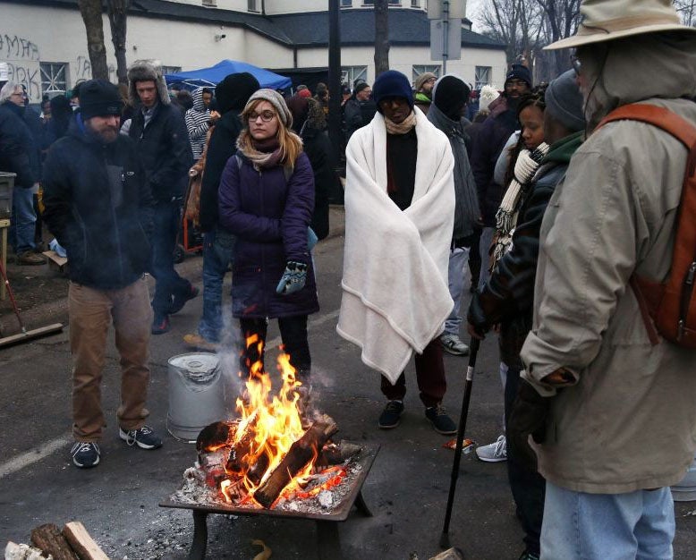 Protesters at the Black Lives Matter sit in before the shootings occurred