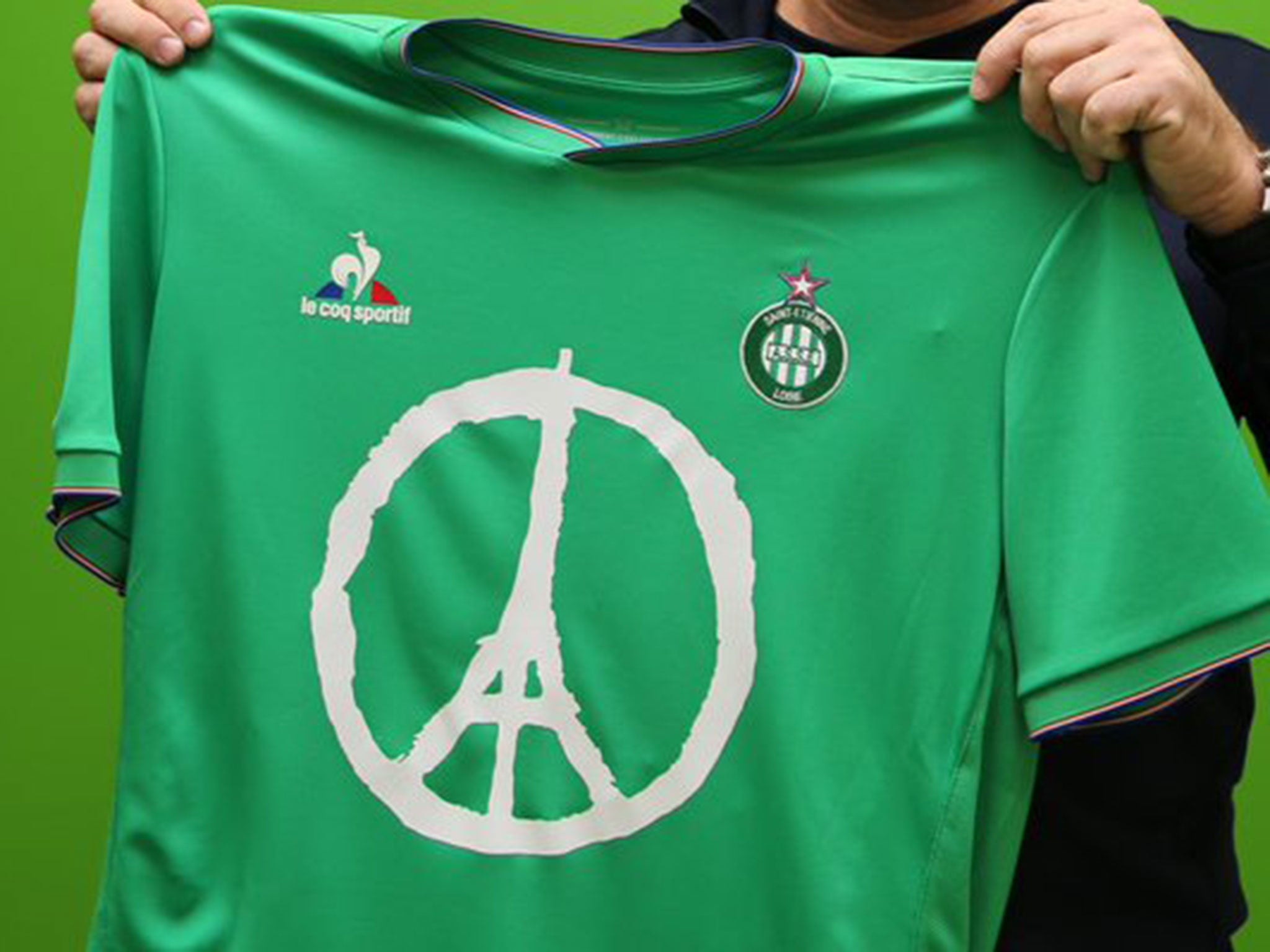 St Etienne wore special tribute shirts for their match against Marseille on Sunday