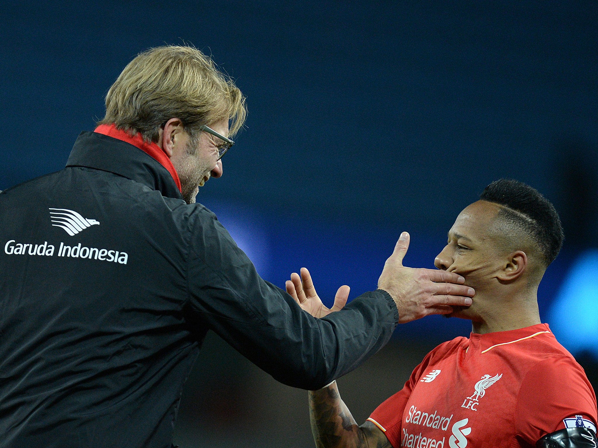 But Nathaniel Clyne got a slap for his efforts.