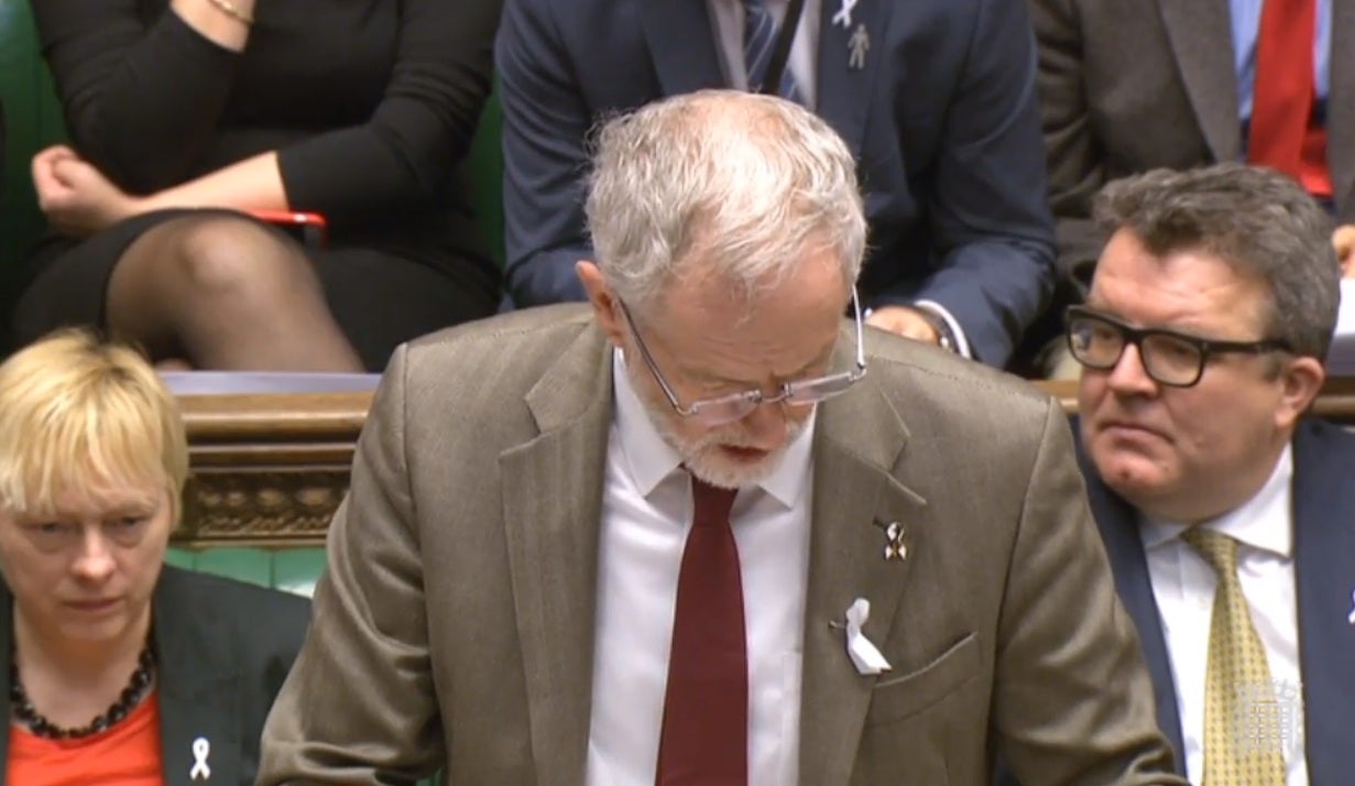 The Labour front bench wore the ribbons