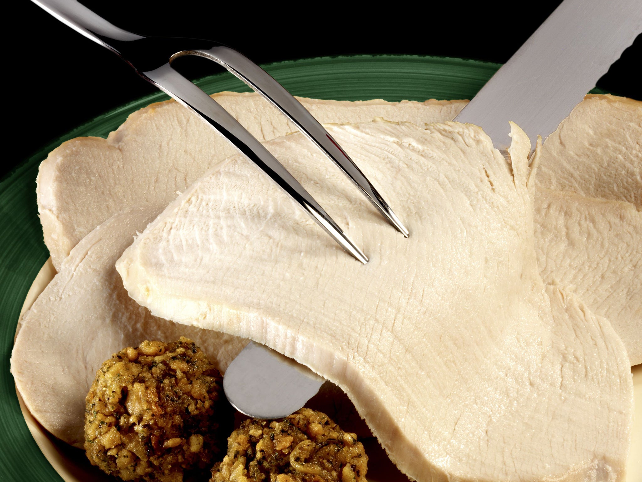 Carving a turkey is much the same as carving a chicken