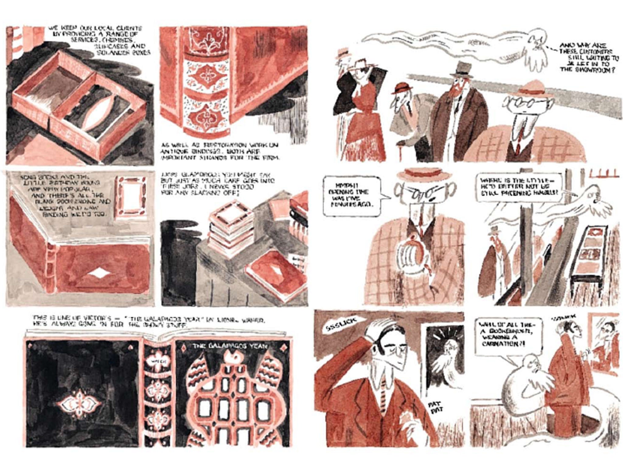 Study in brown: William Goldsmith’s second graphic novel ‘The Bind’ uses a low-contrast colour palette which gives it the visual feel of a book of early photographs