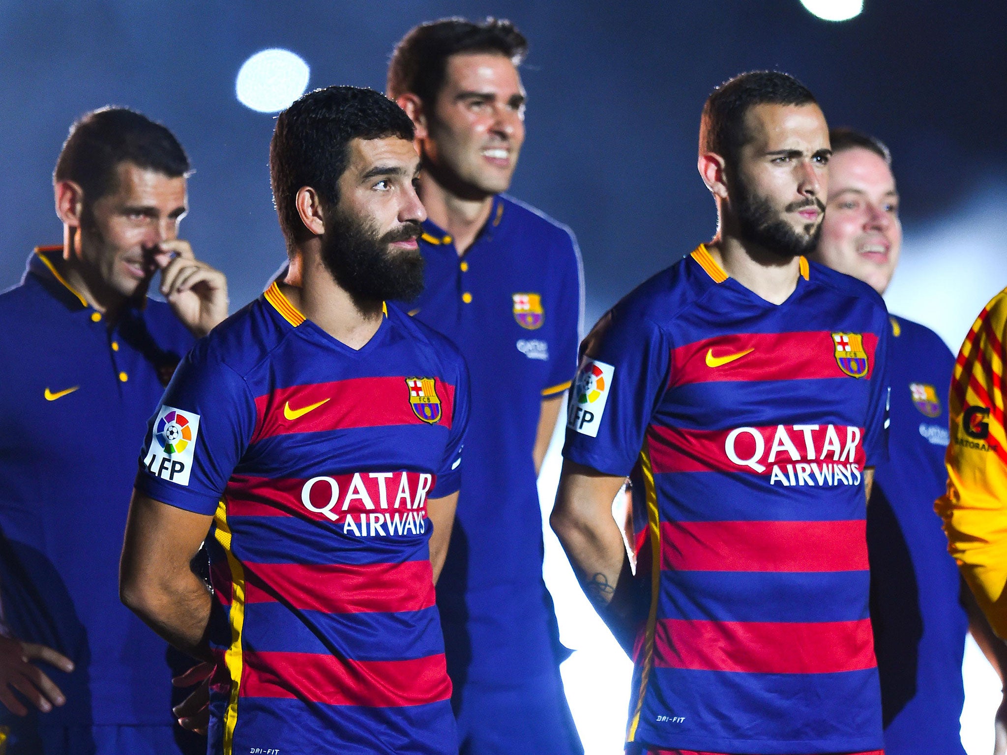 Barcelona have signed Arda Turan (left) and Aleix Vidal (right) during their transfer ban