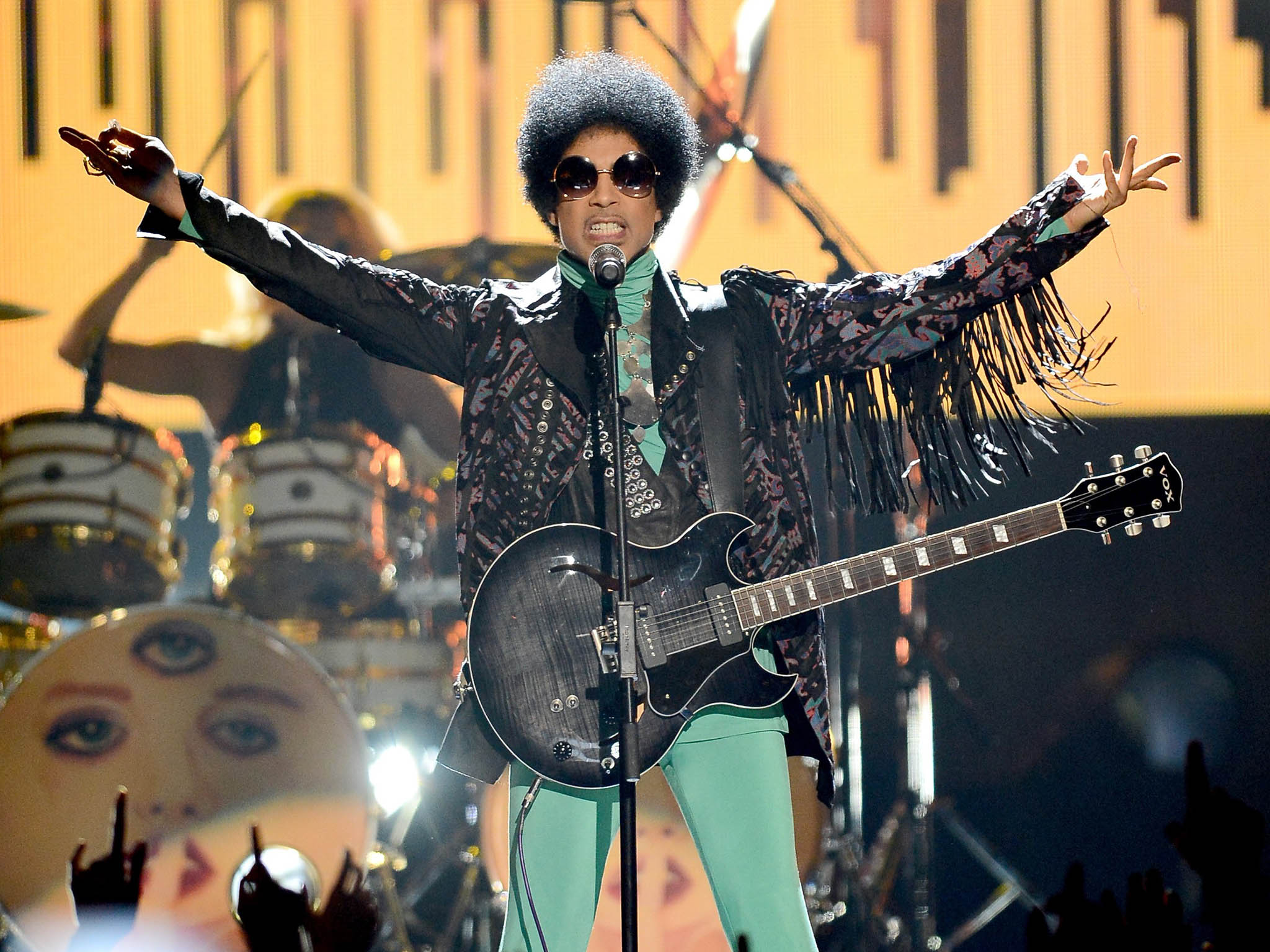 Prince performing at the Music Awards in Las Vegas