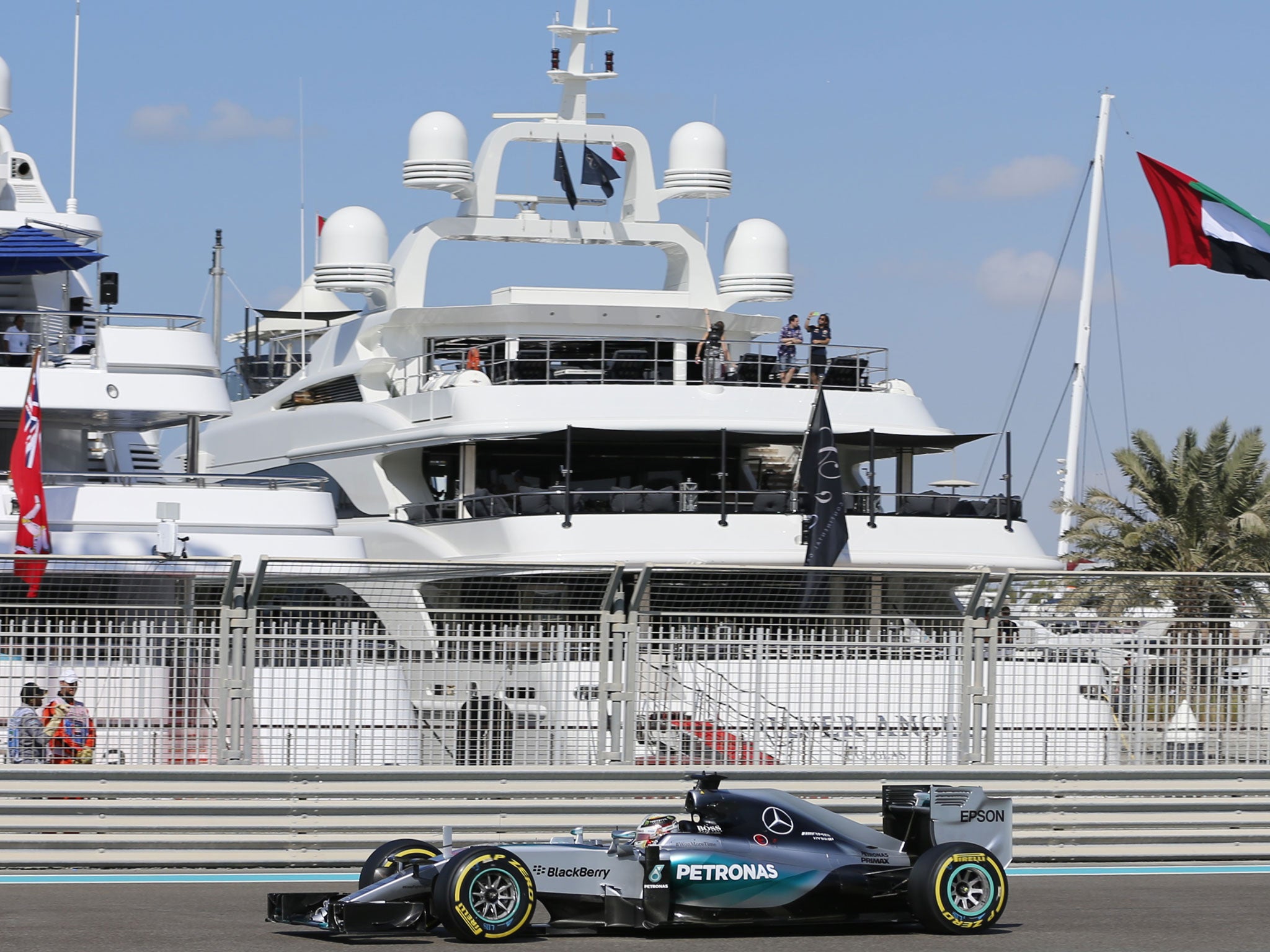 Lewis Hamilton in first practice for the Abu Dhabi Grand Prix