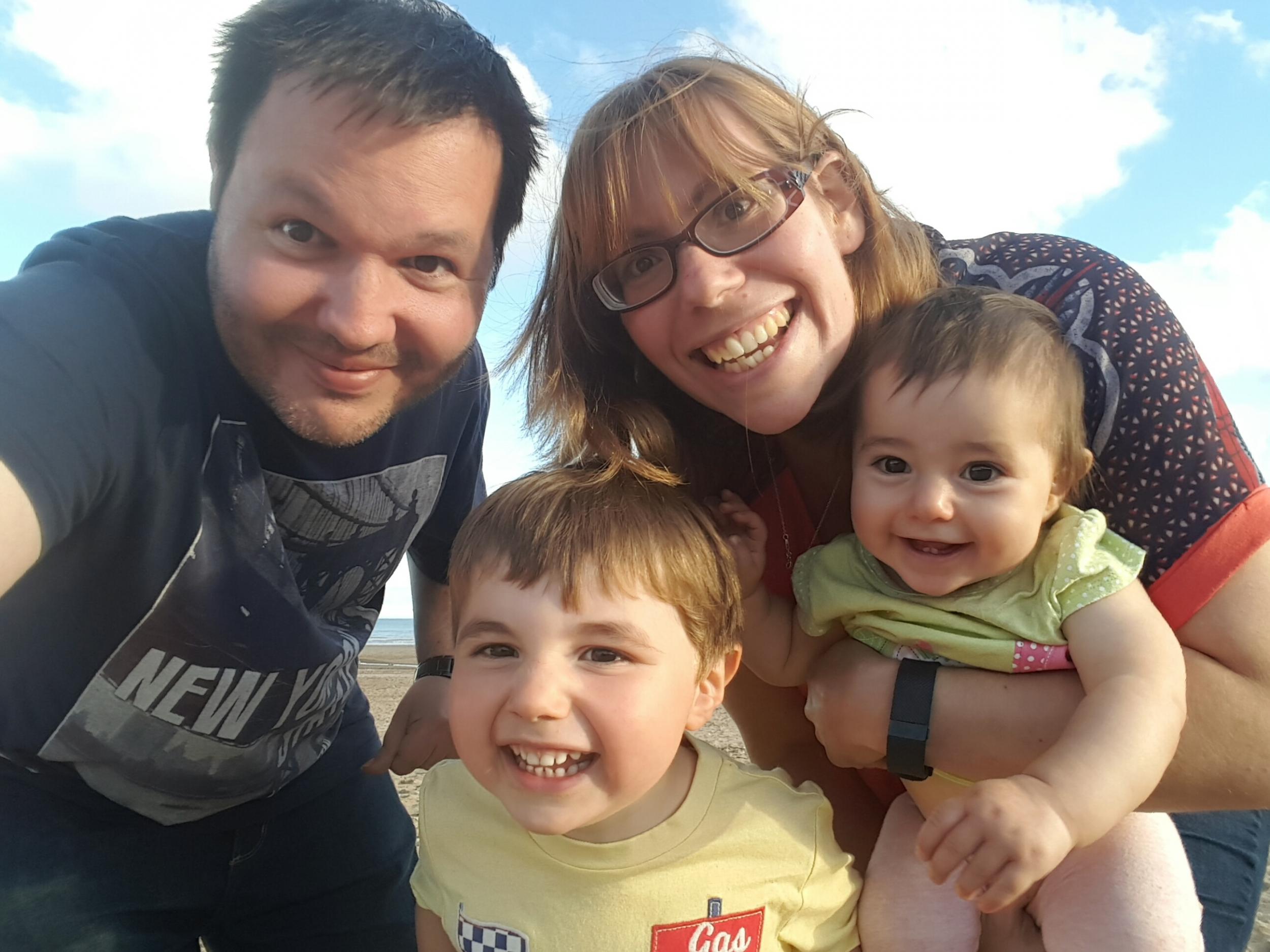 The author with his family during a trip to the seaside