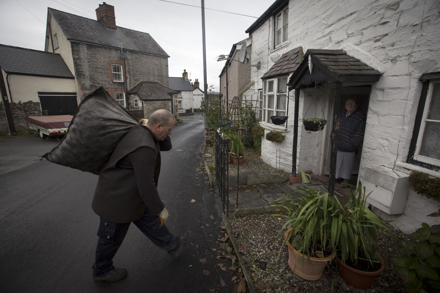 Trevor Owens, delivering coal in the village, says there are ‘too many’ English speakers, but it is ‘wrong to exclude them’