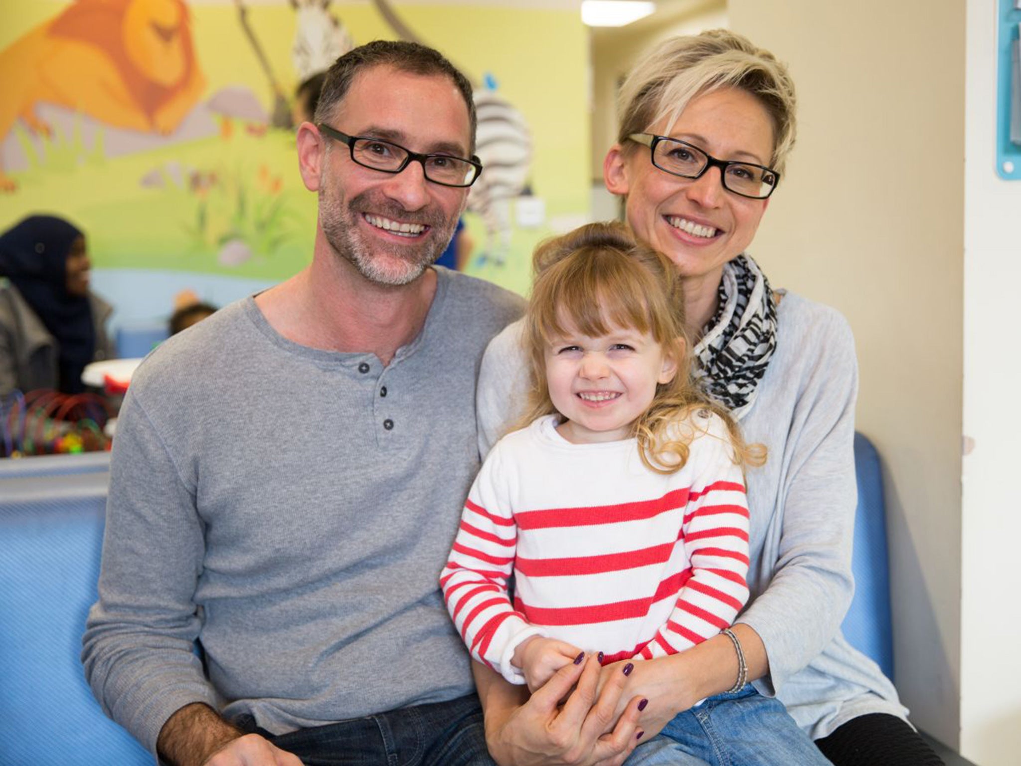 Graeme, Nina and Aga. Having once been consigned to a ‘bubble’ Nina now lives a normal, healthy life